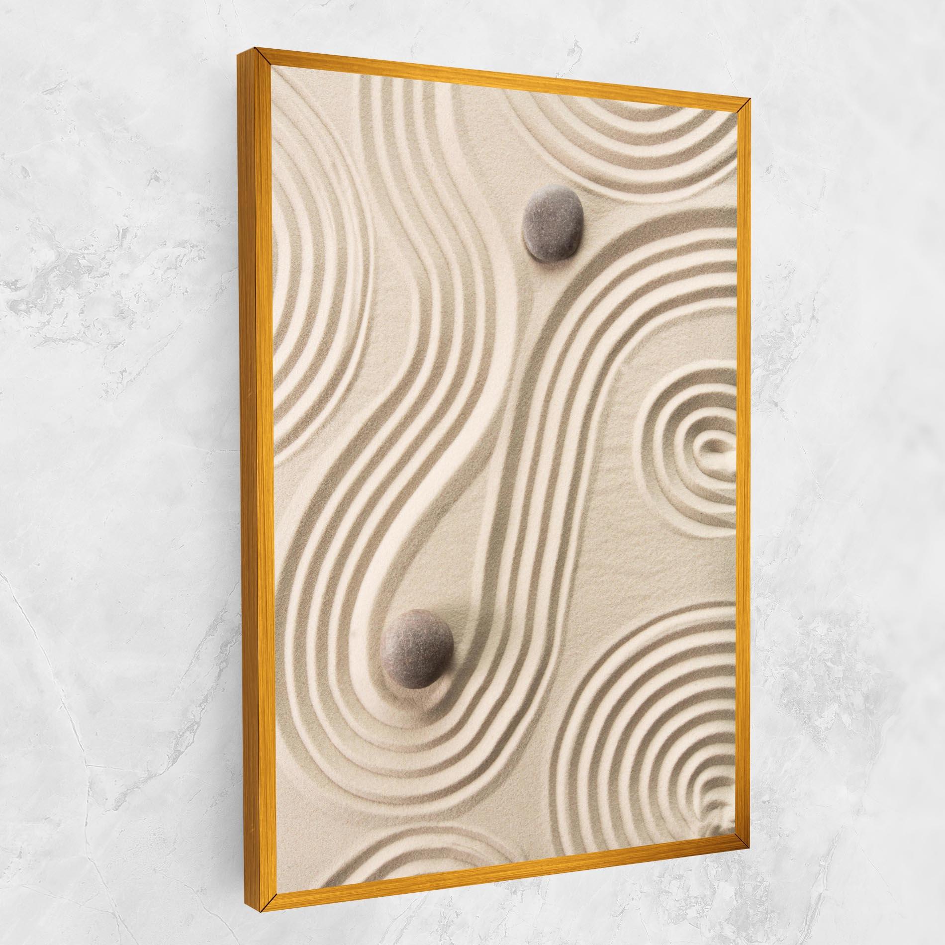 Leinwandbild Cream Zen Stones mockup 1