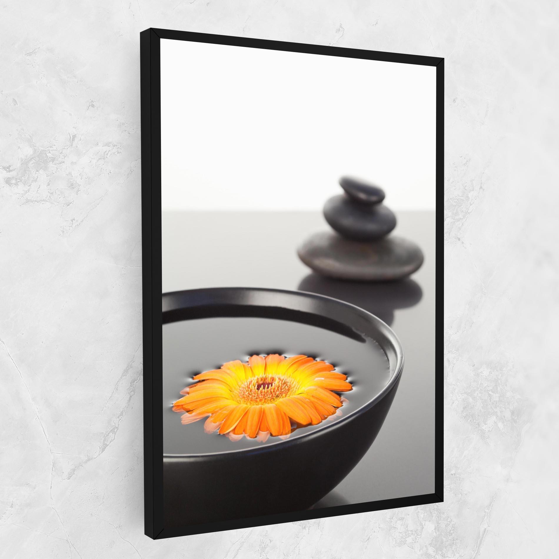 Leinwandbild Stone Orange Flower mockup 1
