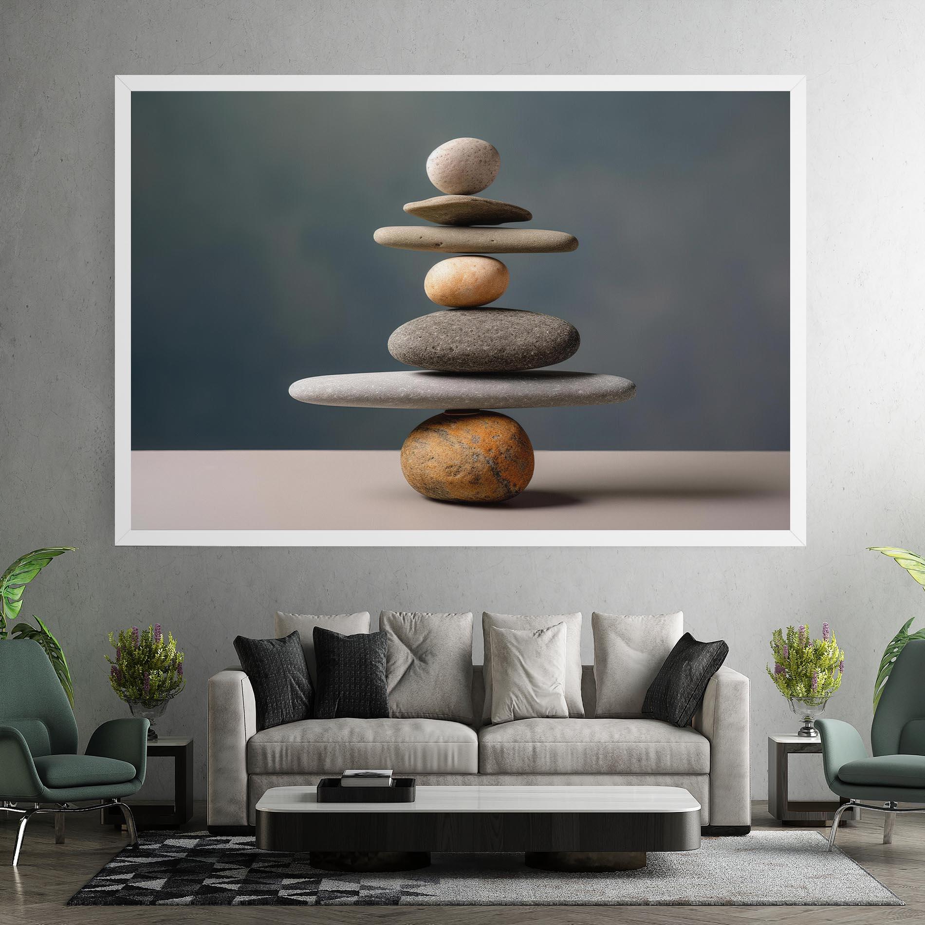 Leinwandbild Balance Pebbles Pyramid mockup 7