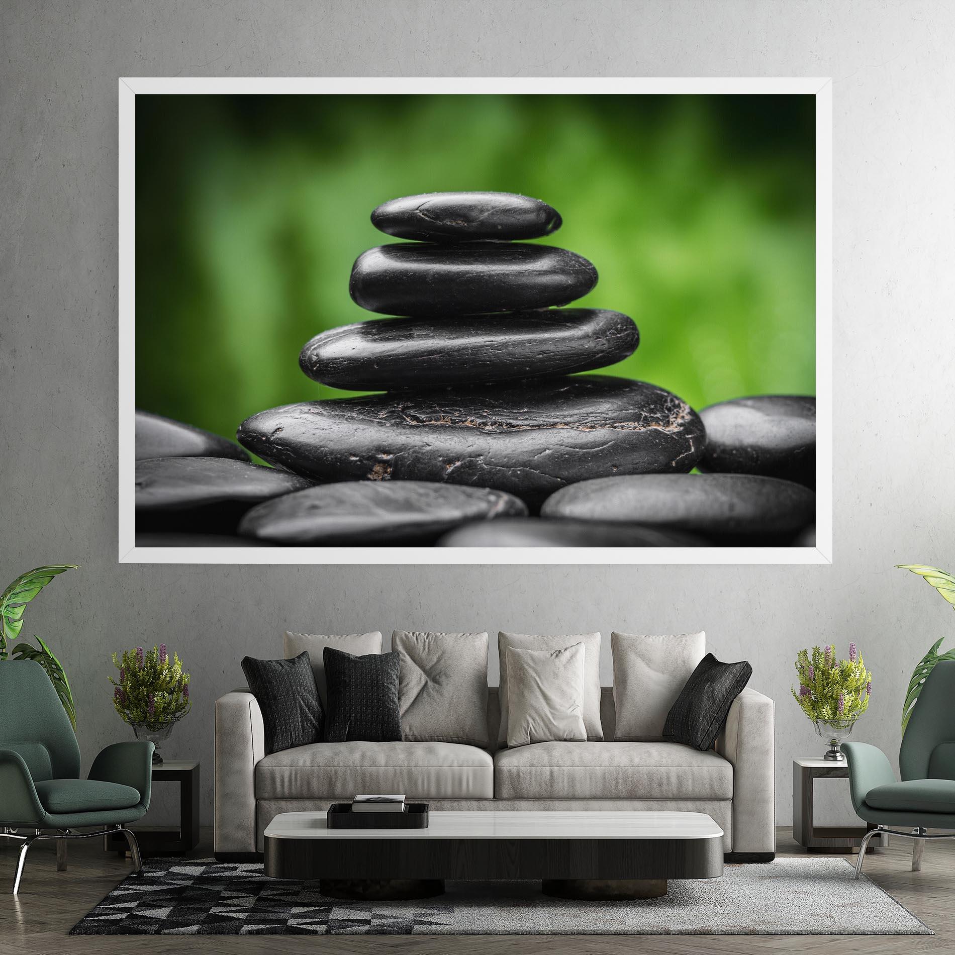 Leinwandbild Black Stone Meditation mockup 7