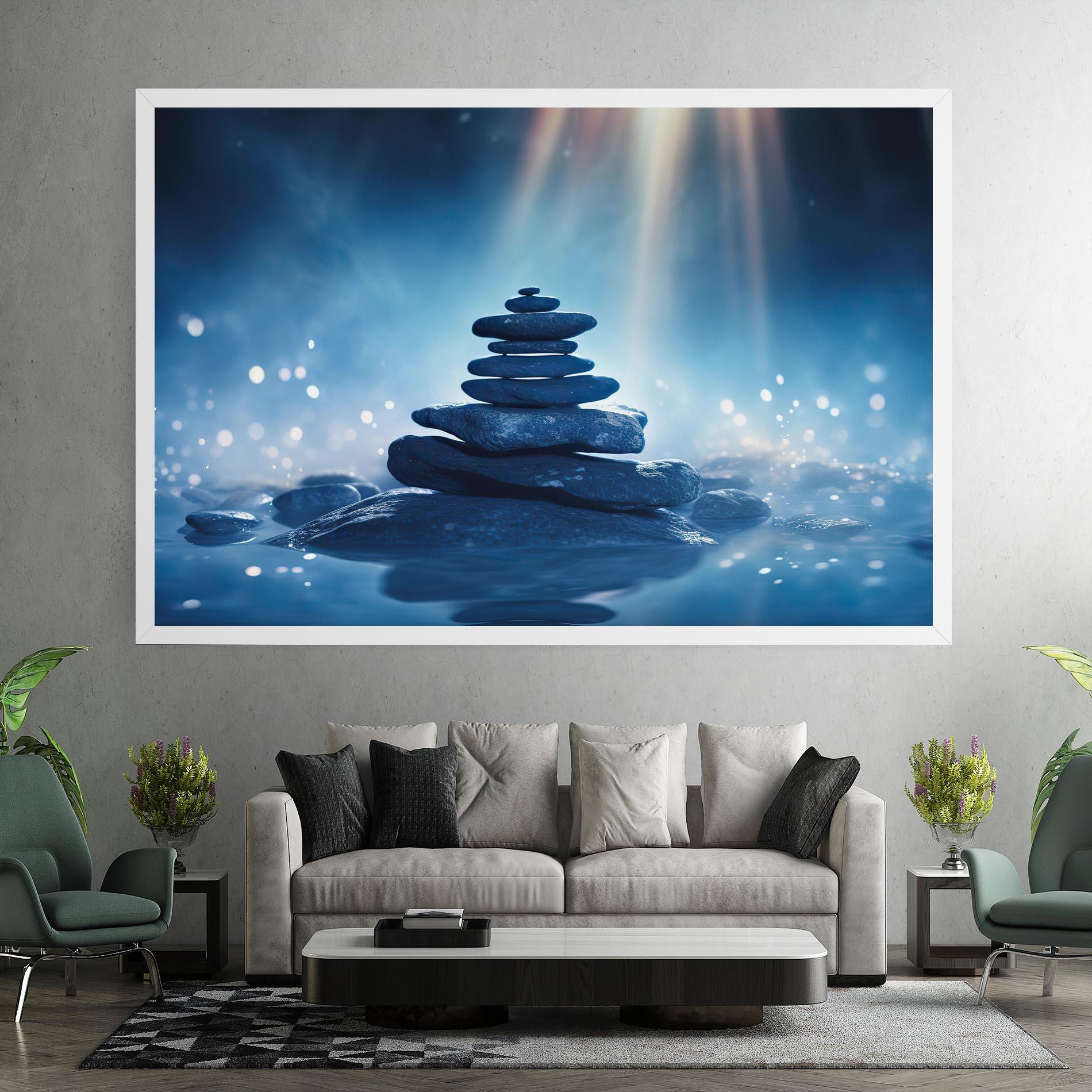 Leinwandbild Blue Light Stone mockup 7