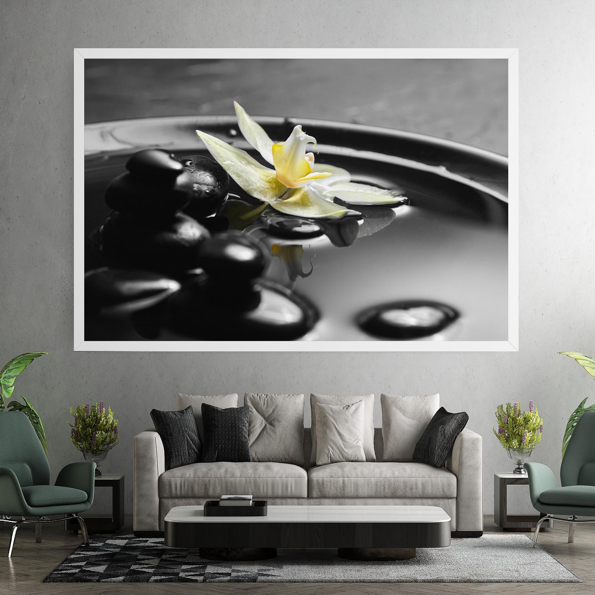 Leinwandbild Pebbles Yellow Flower mockup 7