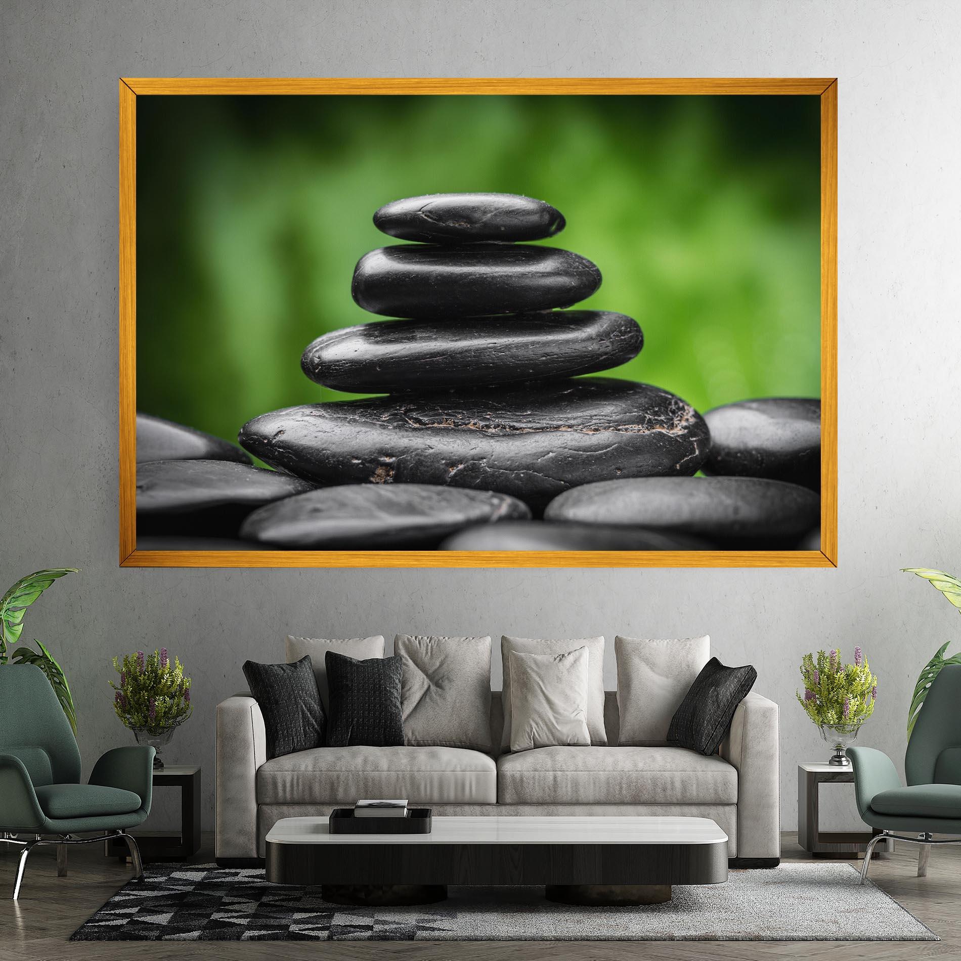 Leinwandbild Black Stone Meditation mockup 7