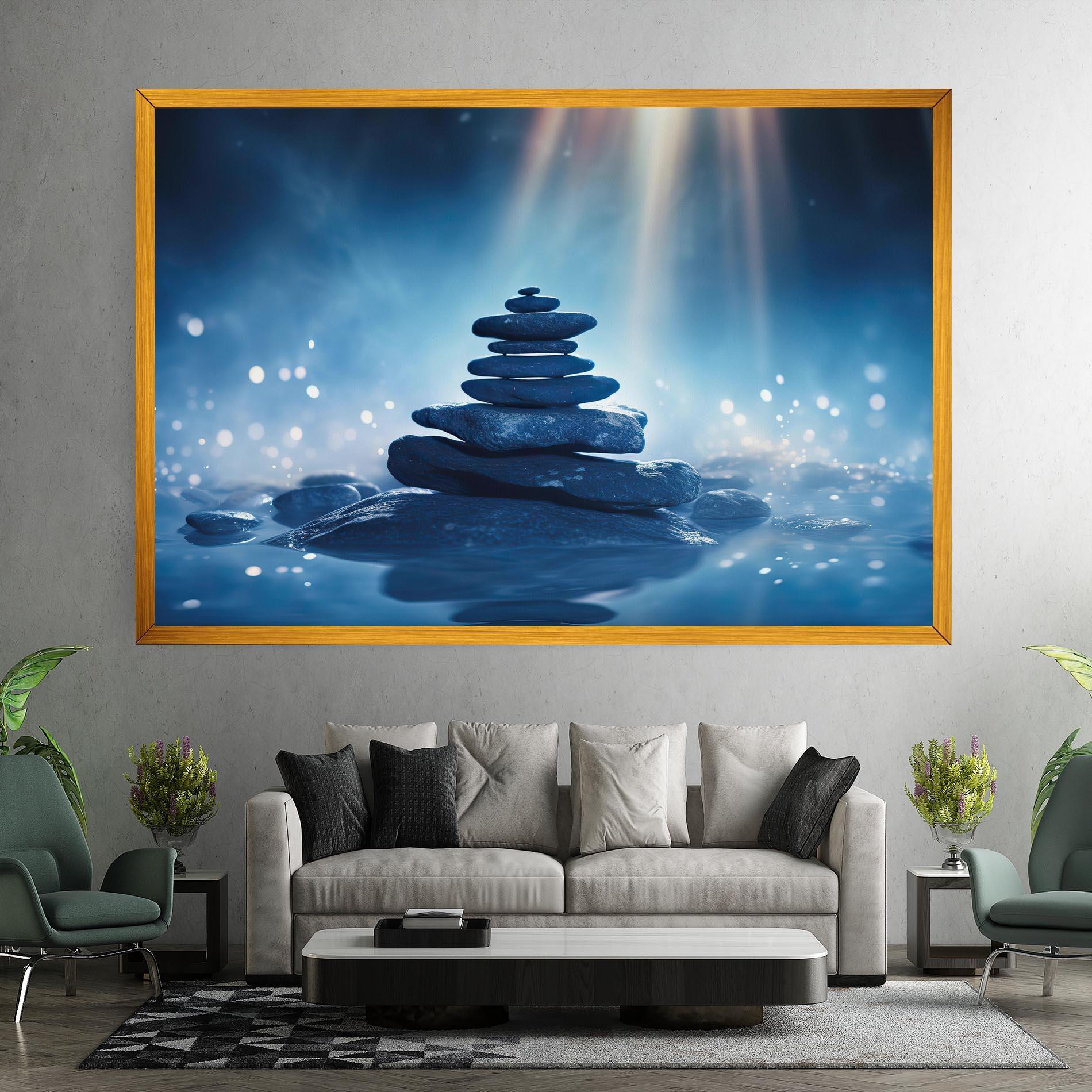 Leinwandbild Blue Light Stone mockup 7