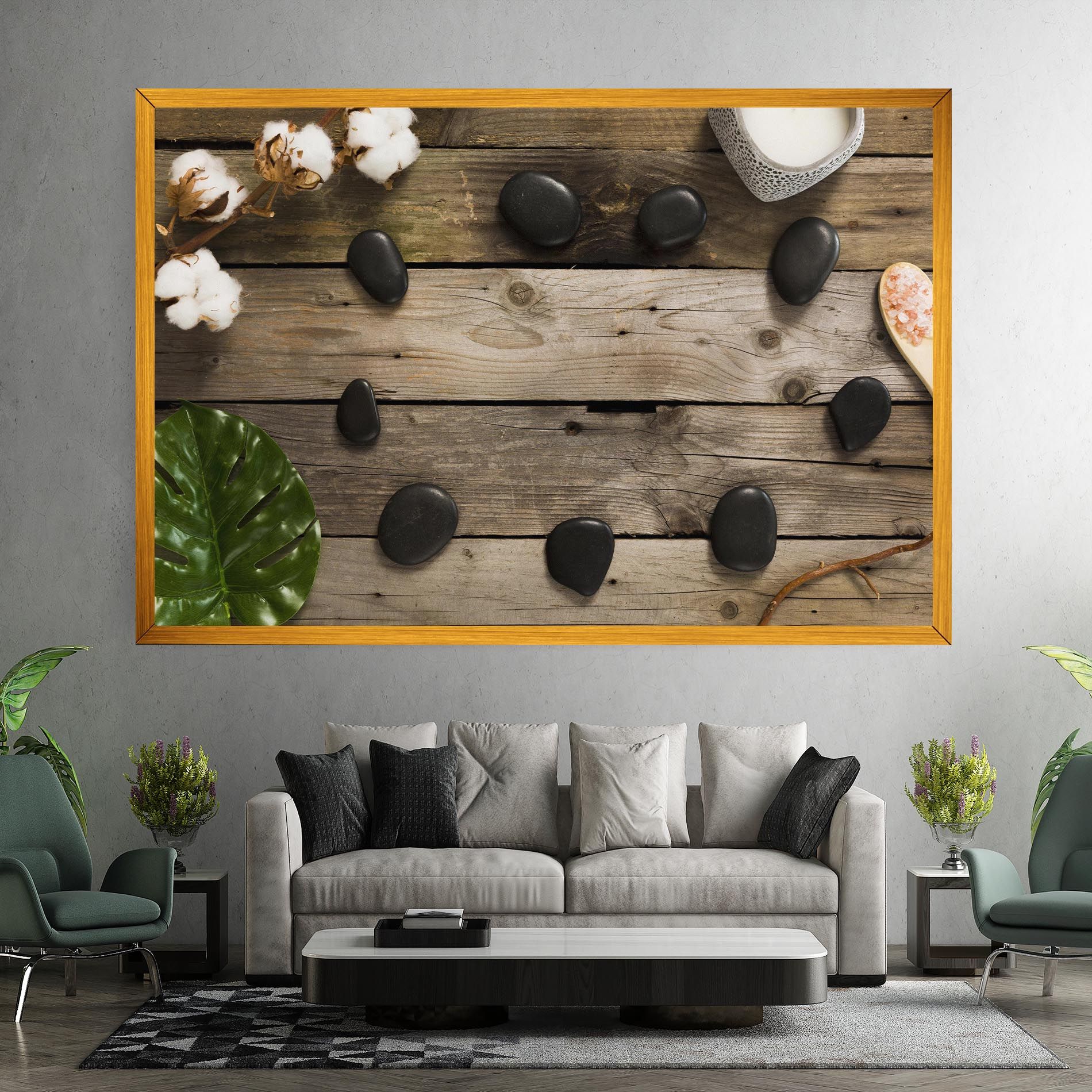 Cotton Flowers Stones mockup 7