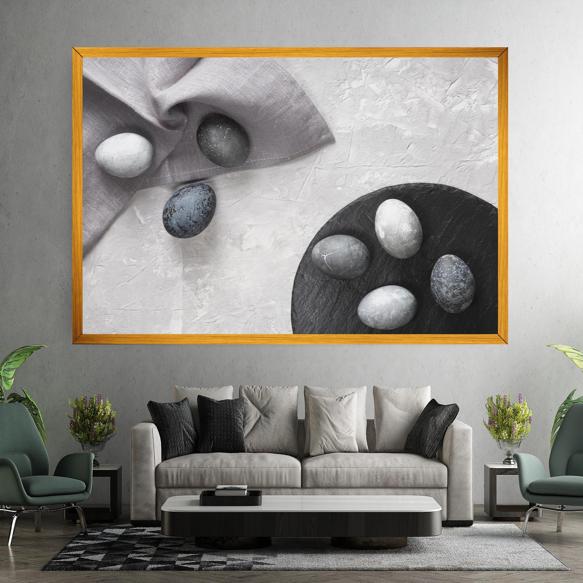 Leinwandbild Eggs Stone mockup 7