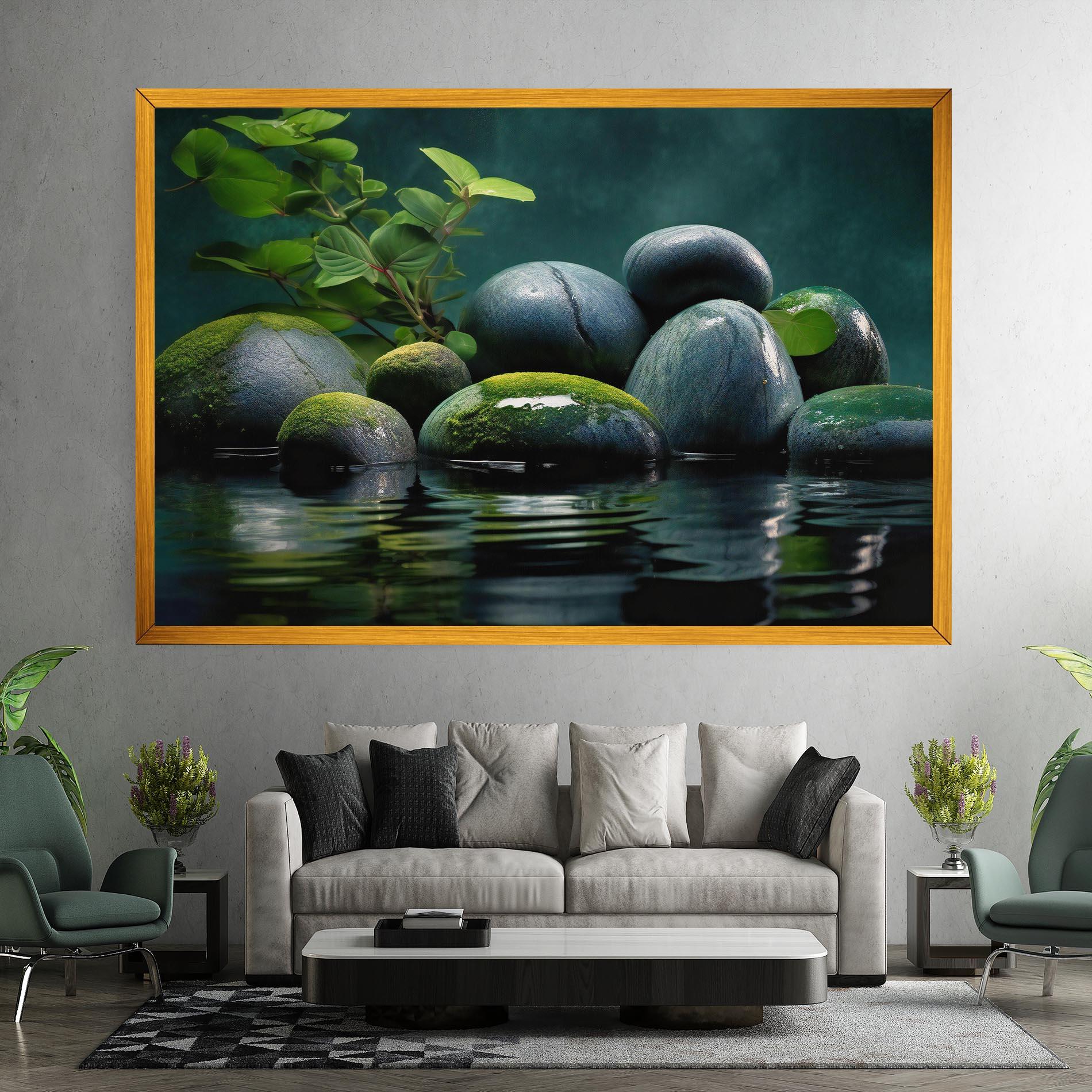 Leinwandbild Green Stone Nature mockup 7