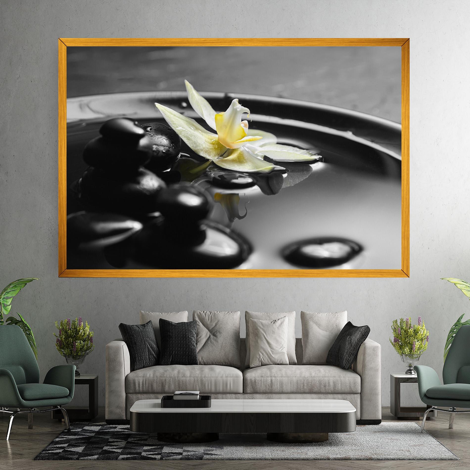 Leinwandbild Pebbles Yellow Flower mockup 7