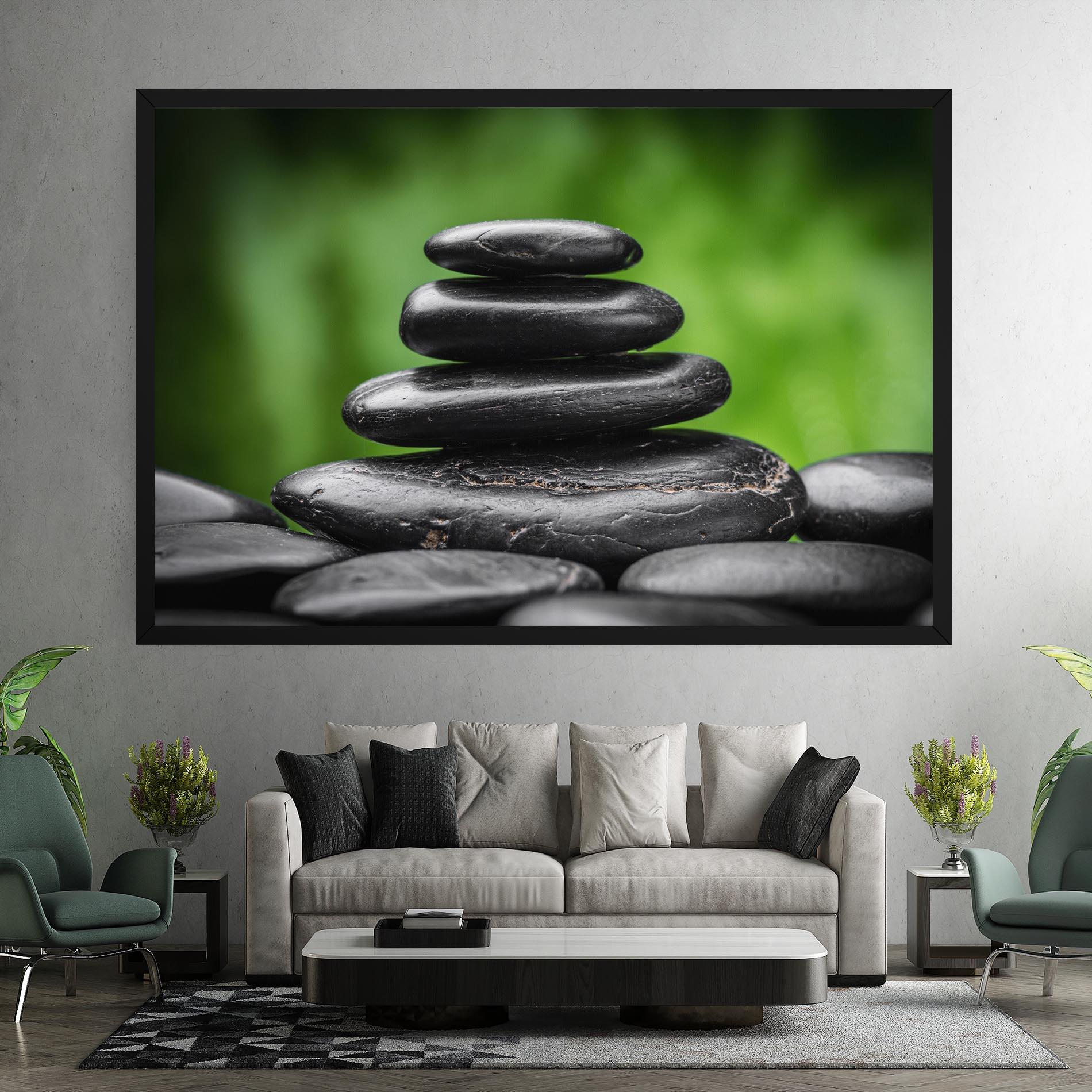 Leinwandbild Black Stone Meditation mockup 7