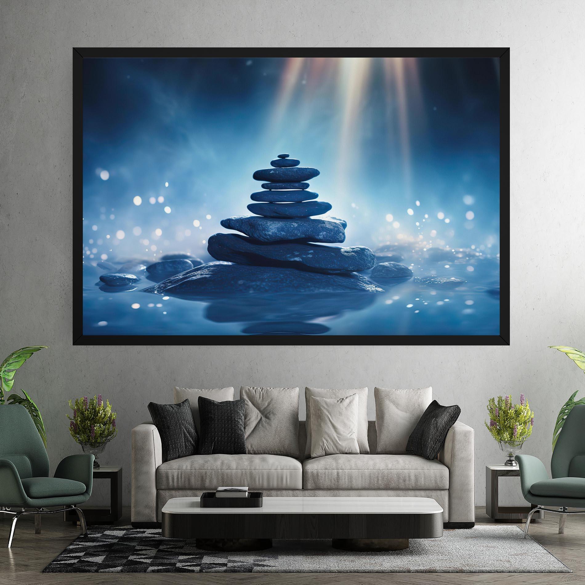 Leinwandbild Blue Light Stone mockup 7