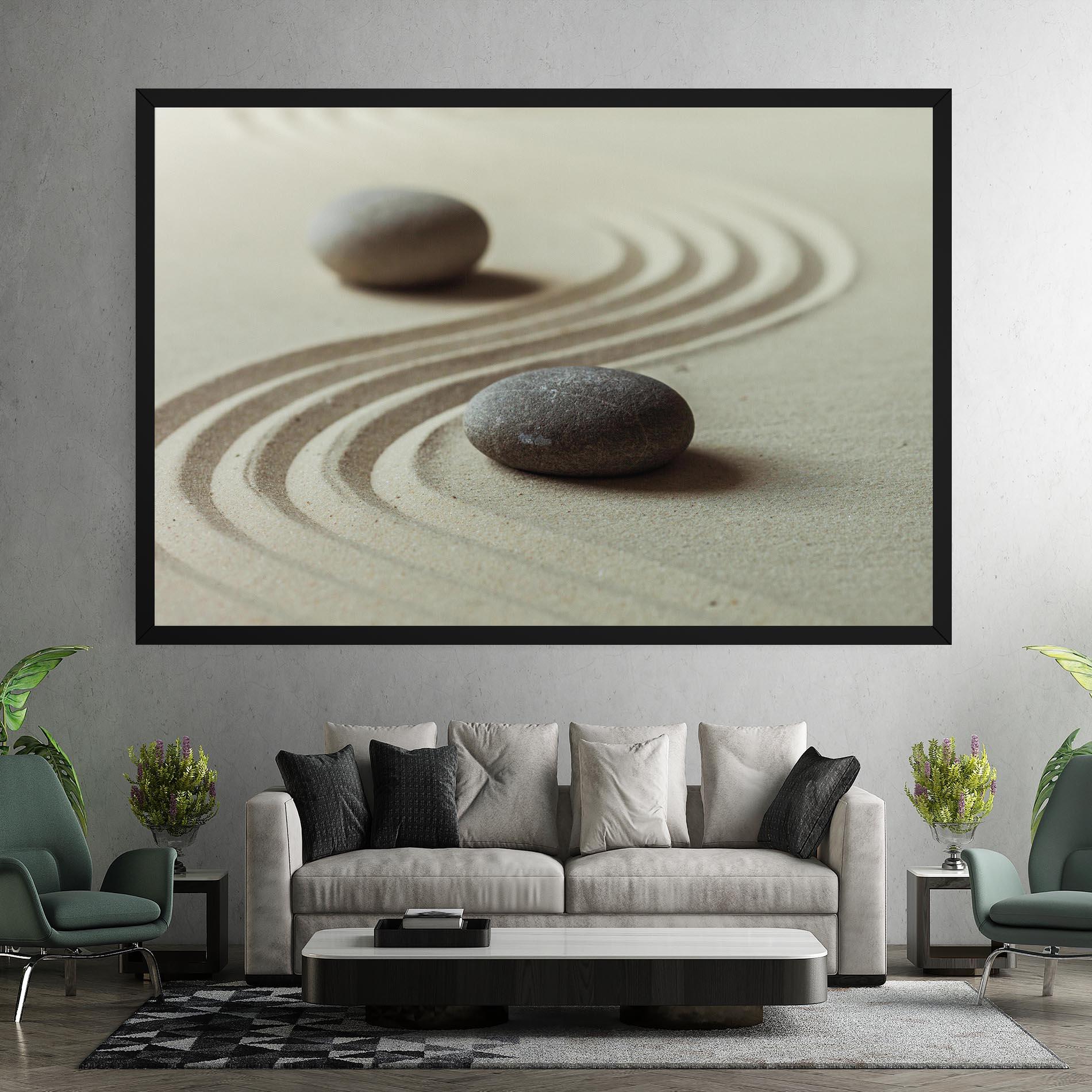 Leinwandbild Cream Sand Stones mockup 7