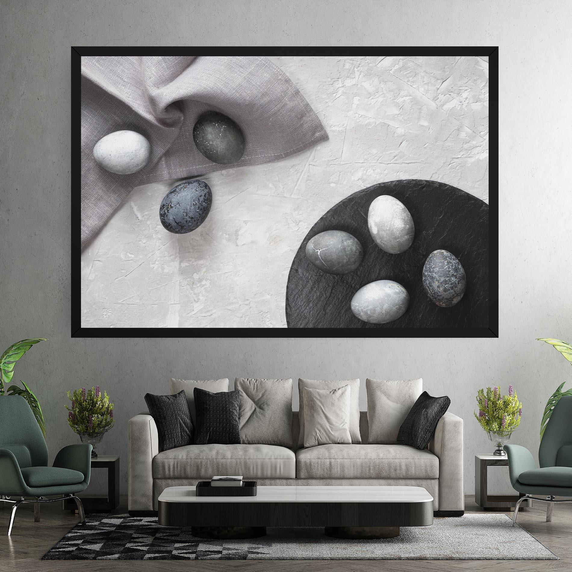 Leinwandbild Eggs Stone mockup 7
