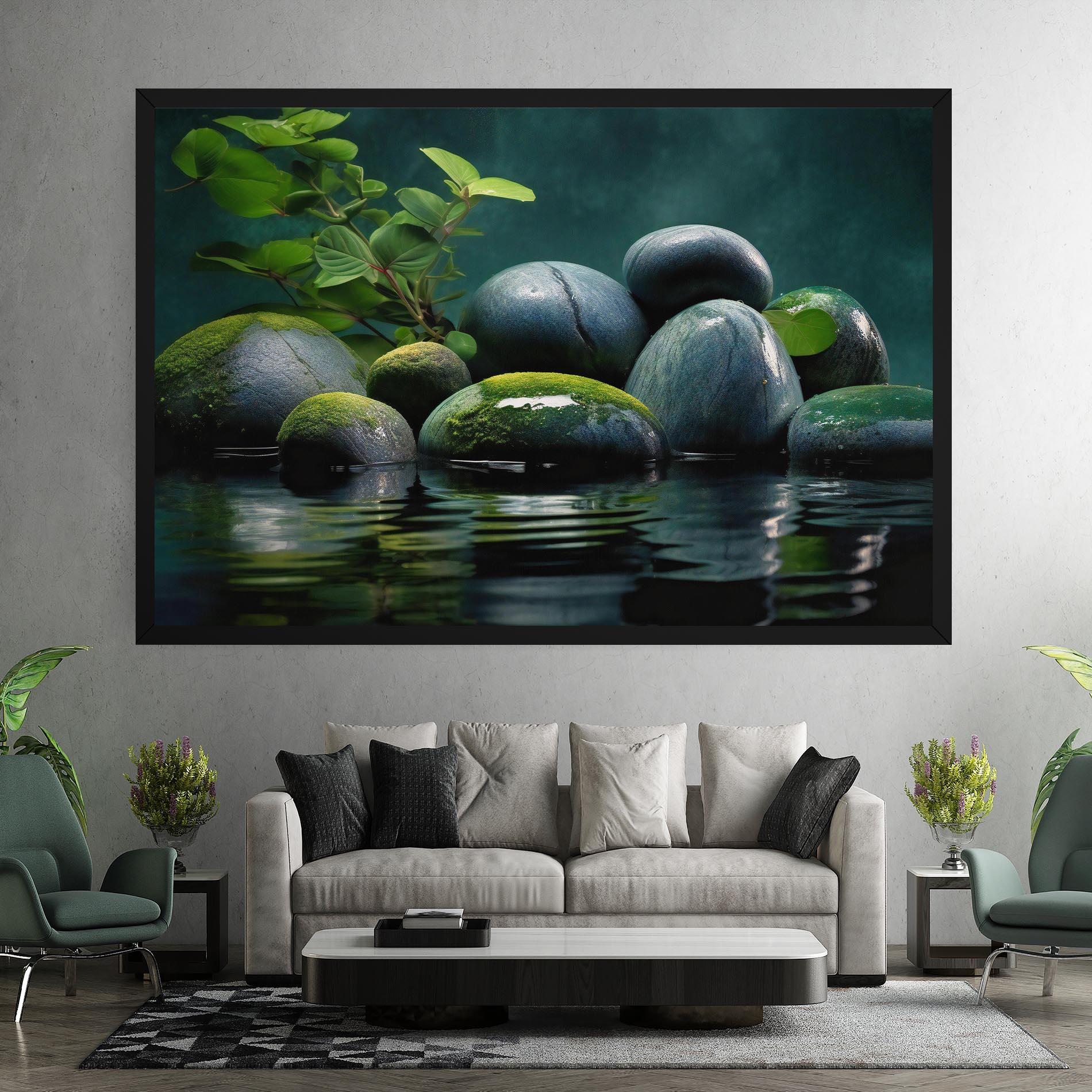 Leinwandbild Green Stone Nature mockup 7