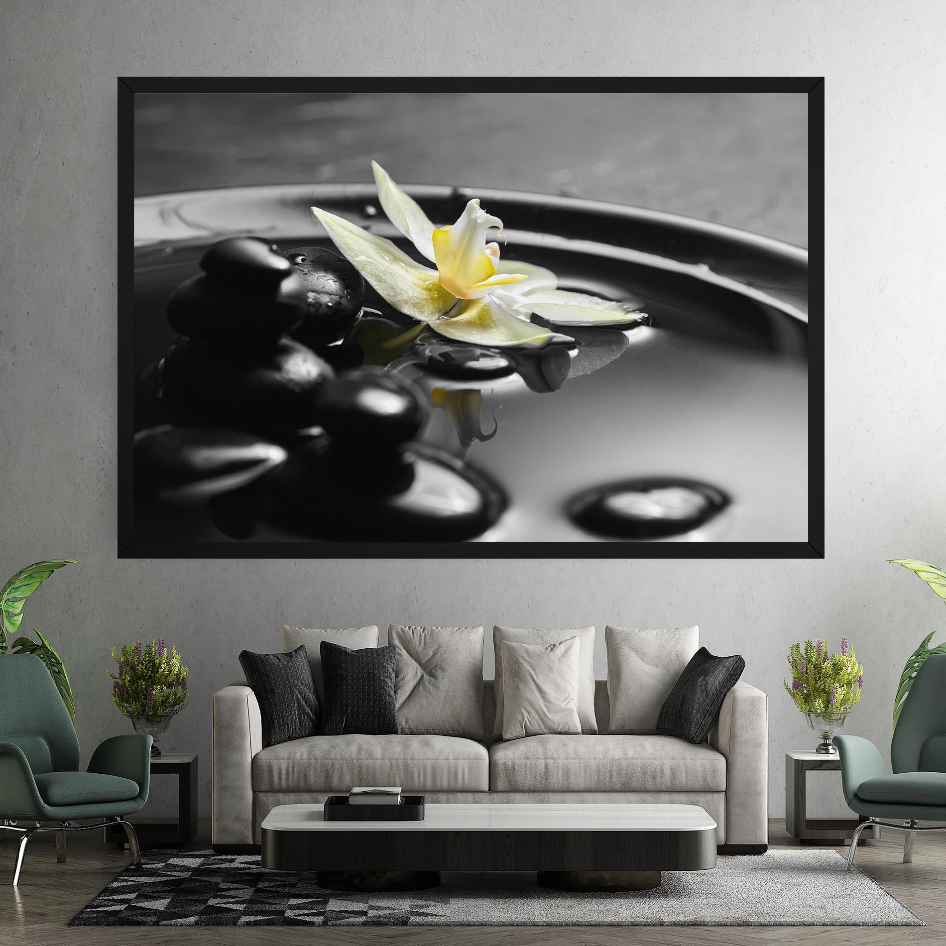 Leinwandbild Pebbles Yellow Flower mockup 7