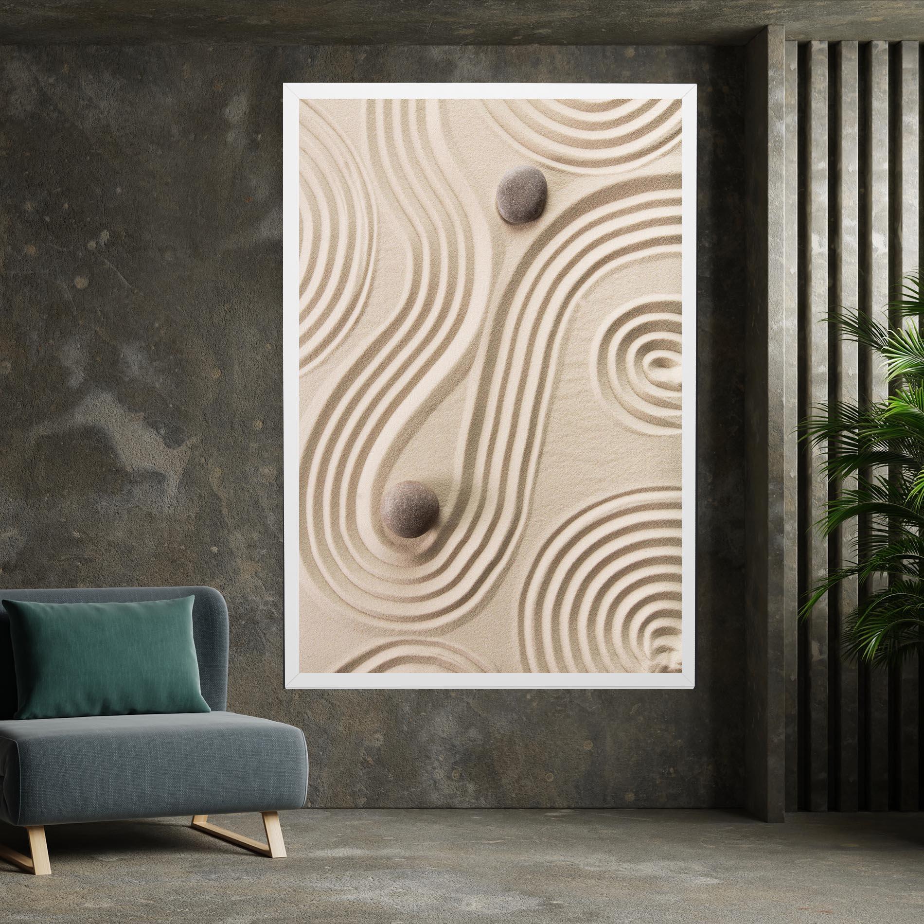 Leinwandbild Cream Zen Stones mockup 7