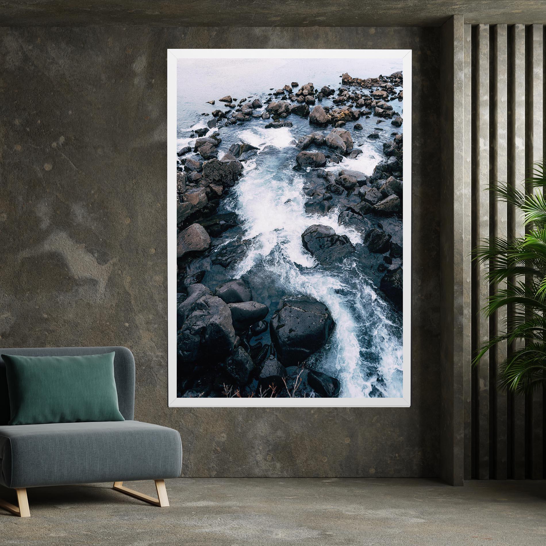 Leinwandbild Mountain River Rock mockup 7
