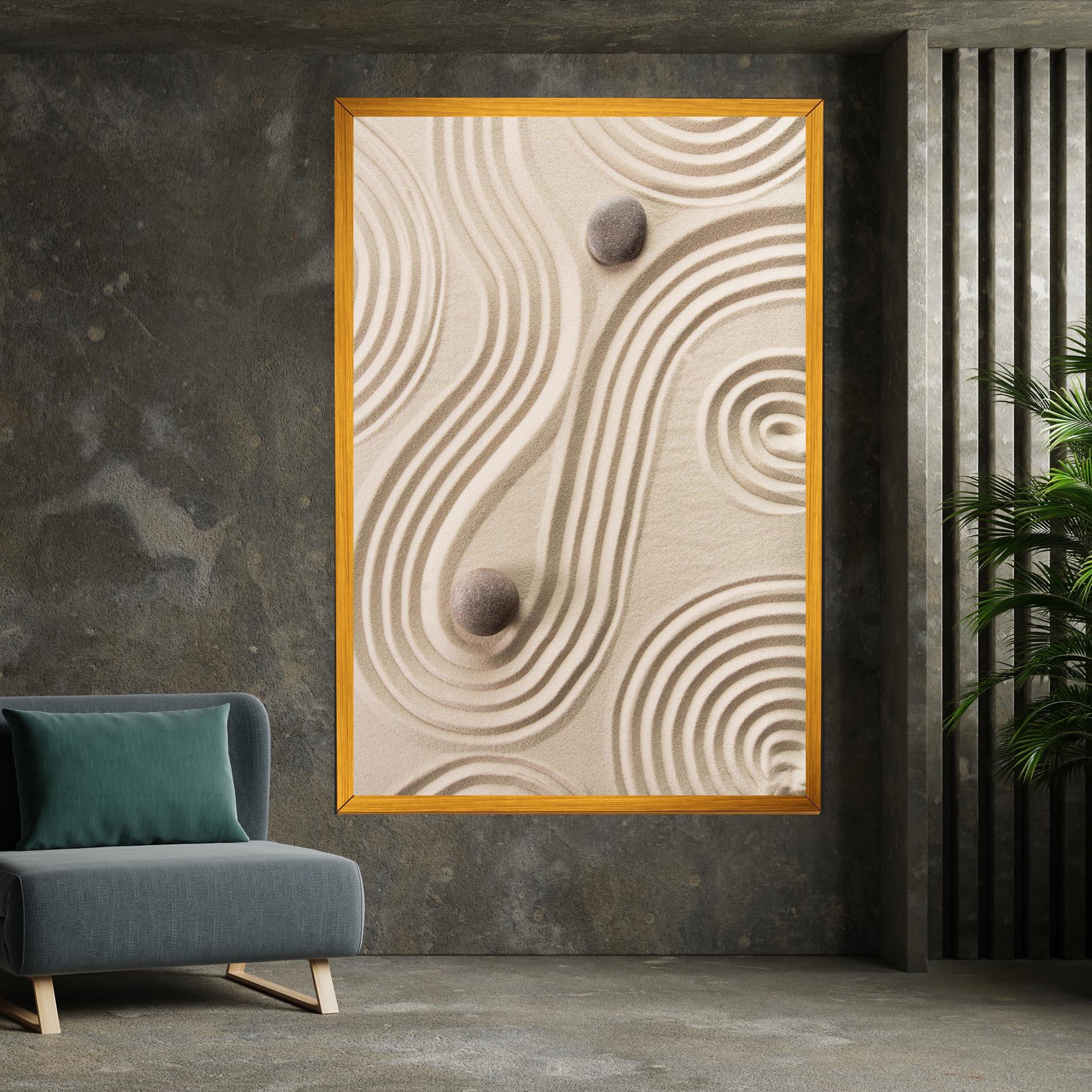 Leinwandbild Cream Zen Stones mockup 7