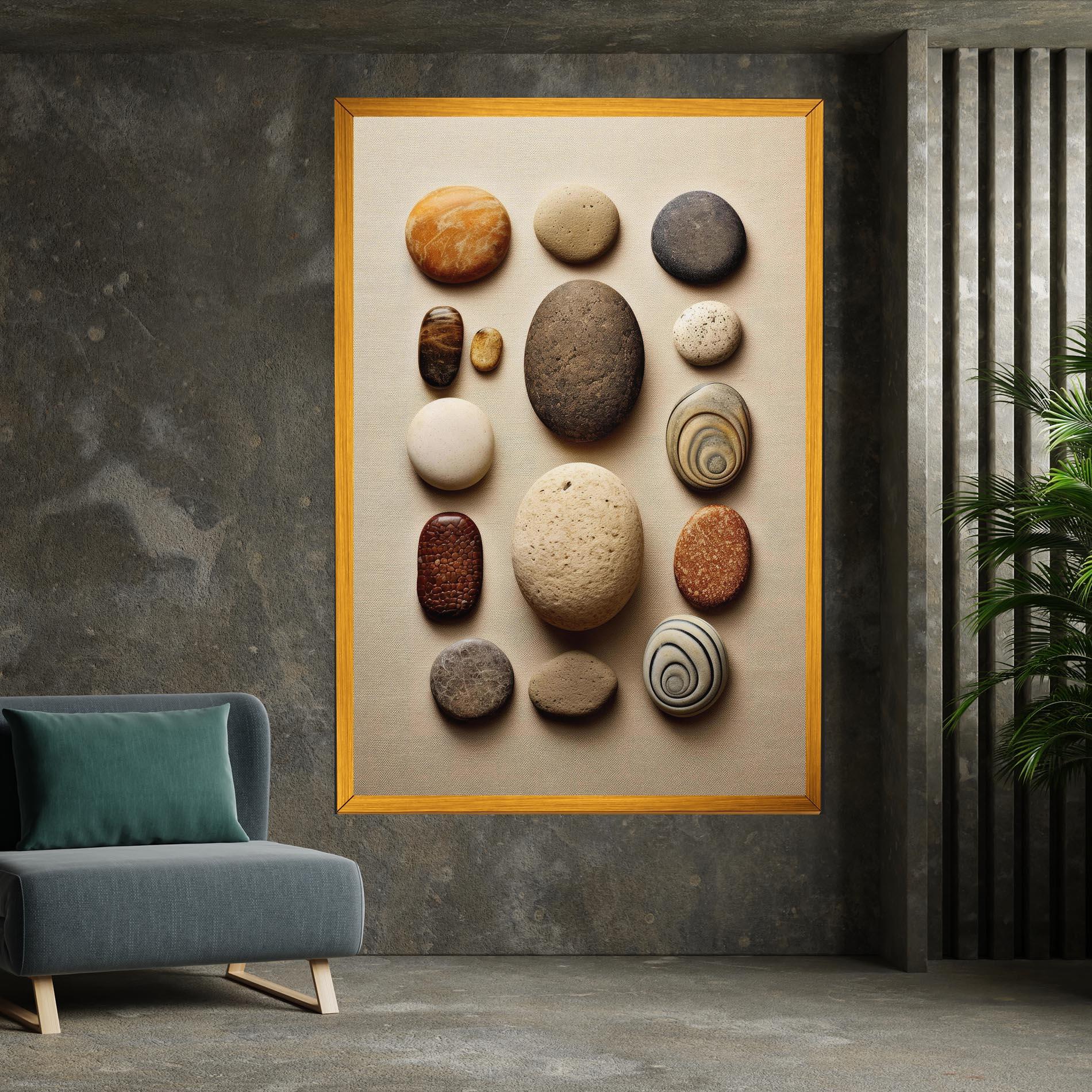 Leinwandbild Massage Stones Sand mockup 7