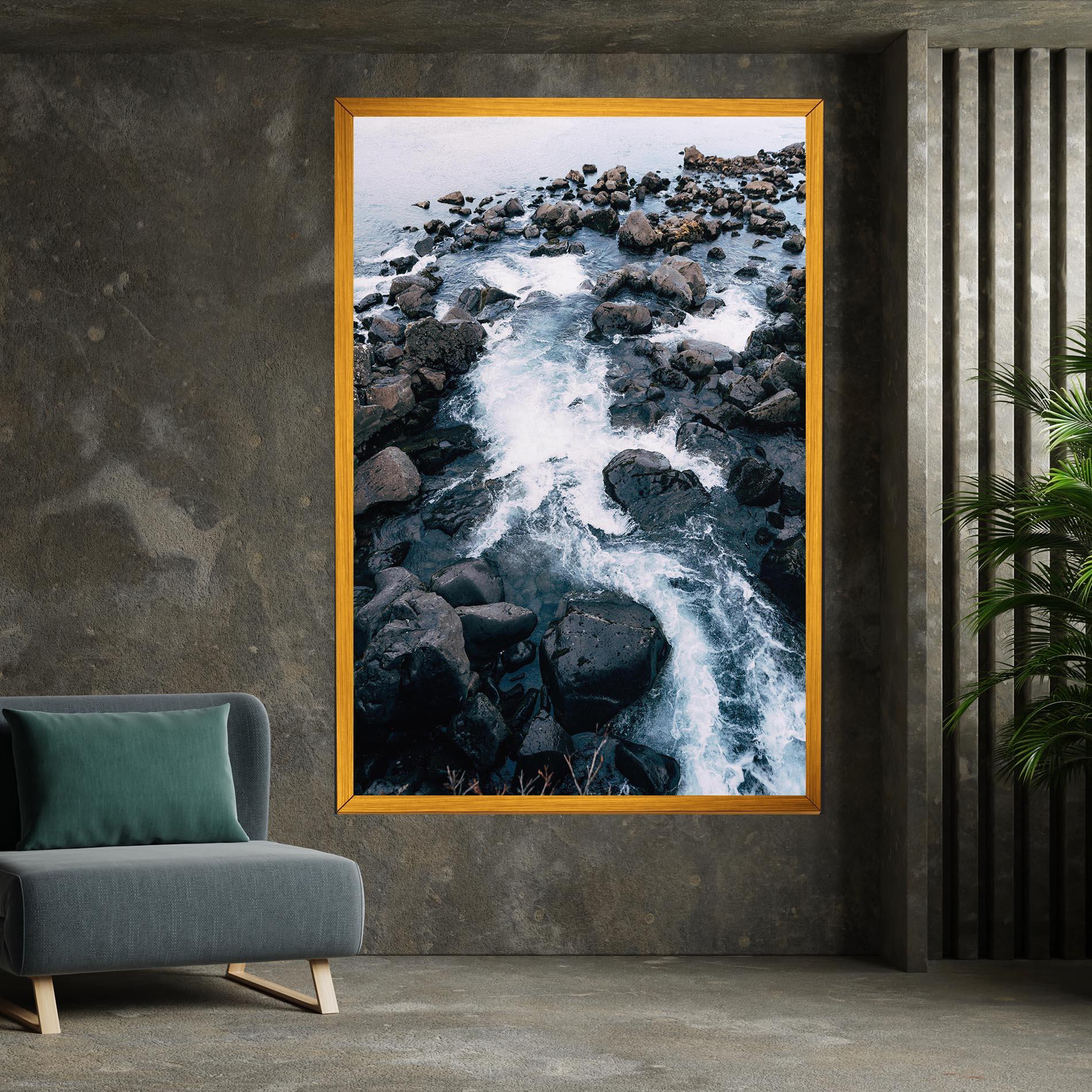 Leinwandbild Mountain River Rock mockup 7