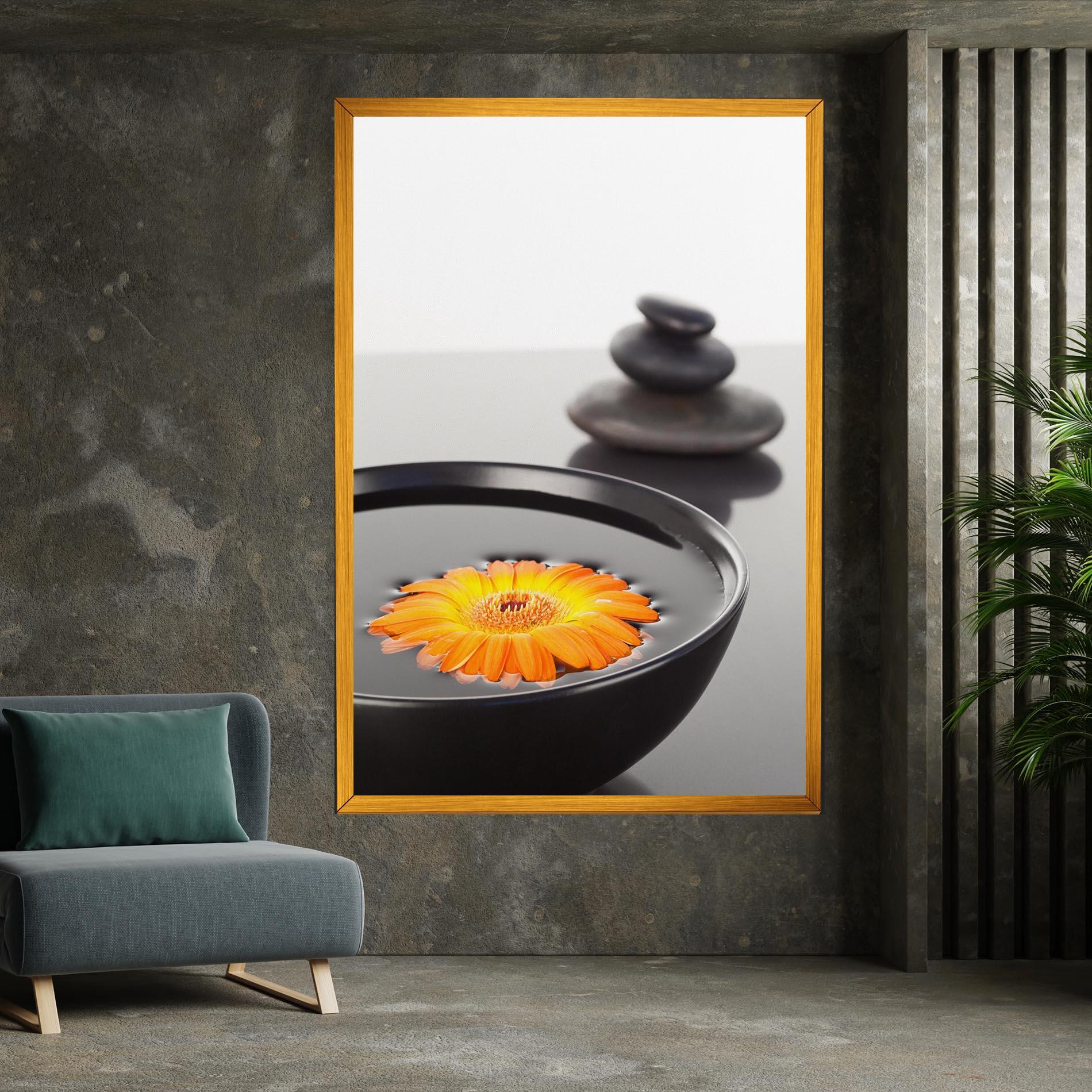 Leinwandbild Stone Orange Flower mockup 7
