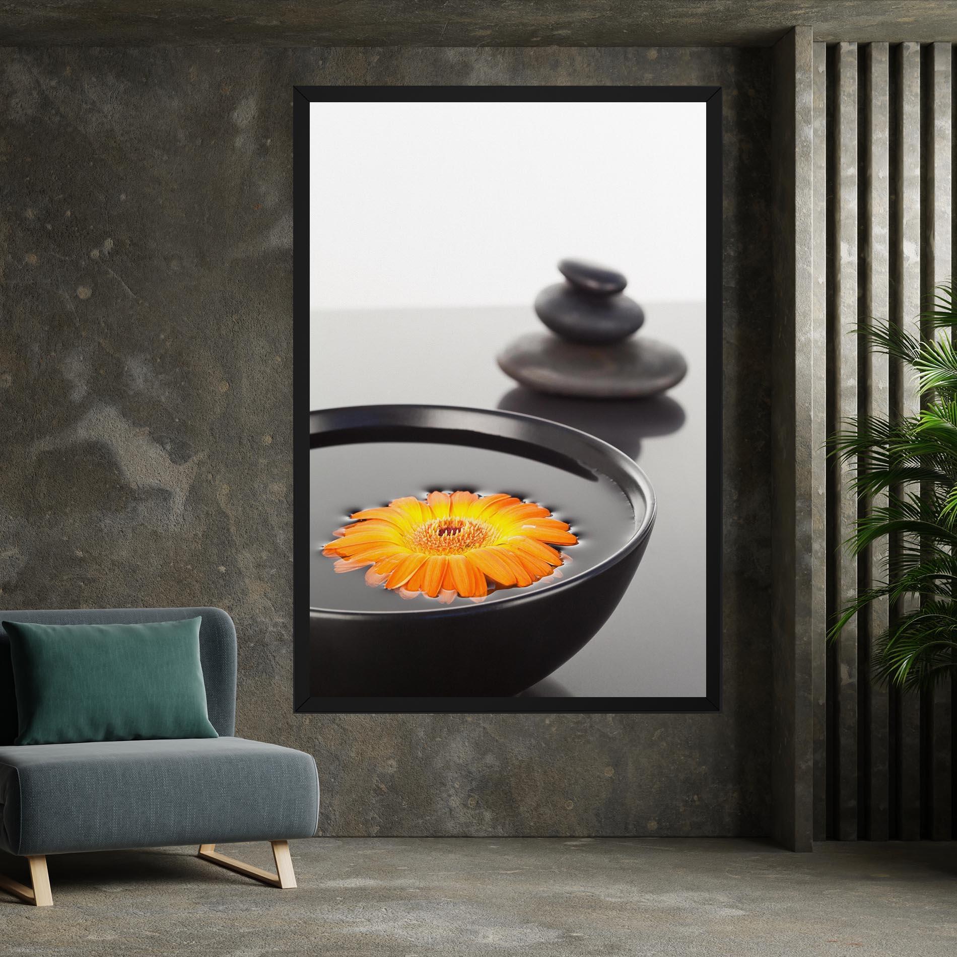 Leinwandbild Stone Orange Flower mockup 7