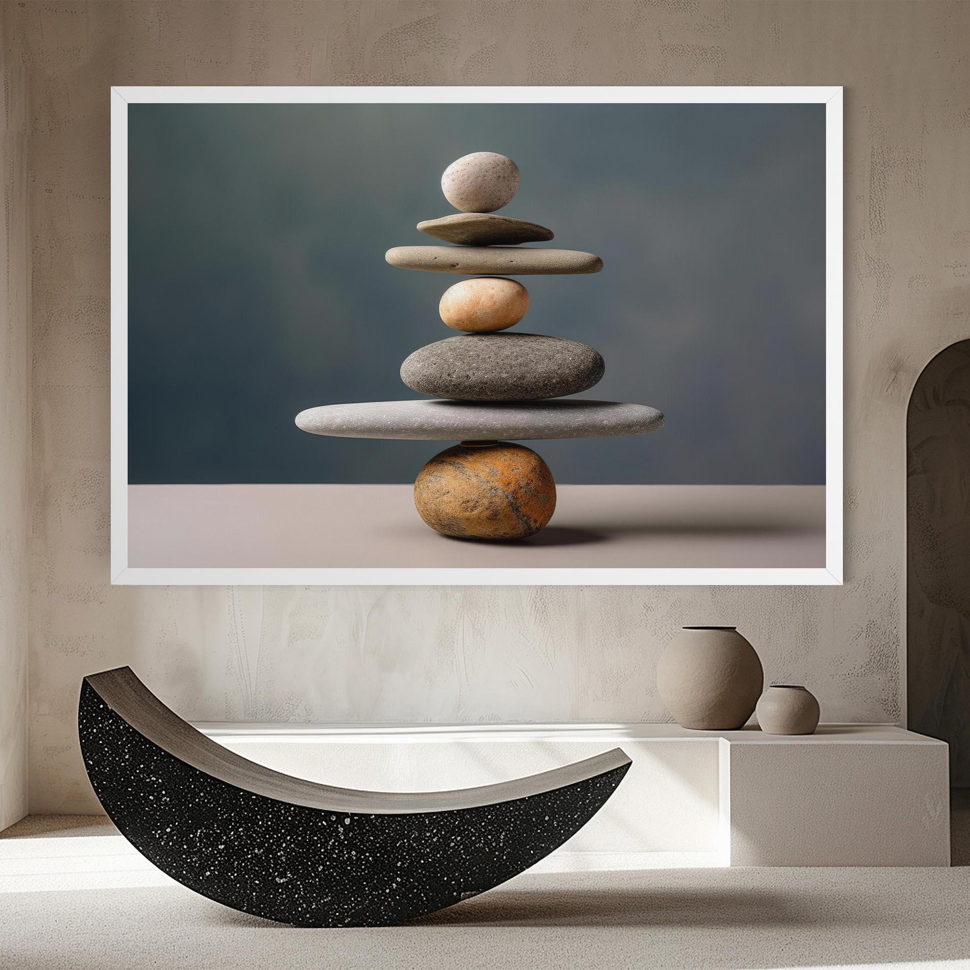 Leinwandbild Balance Pebbles Pyramid mockup 8