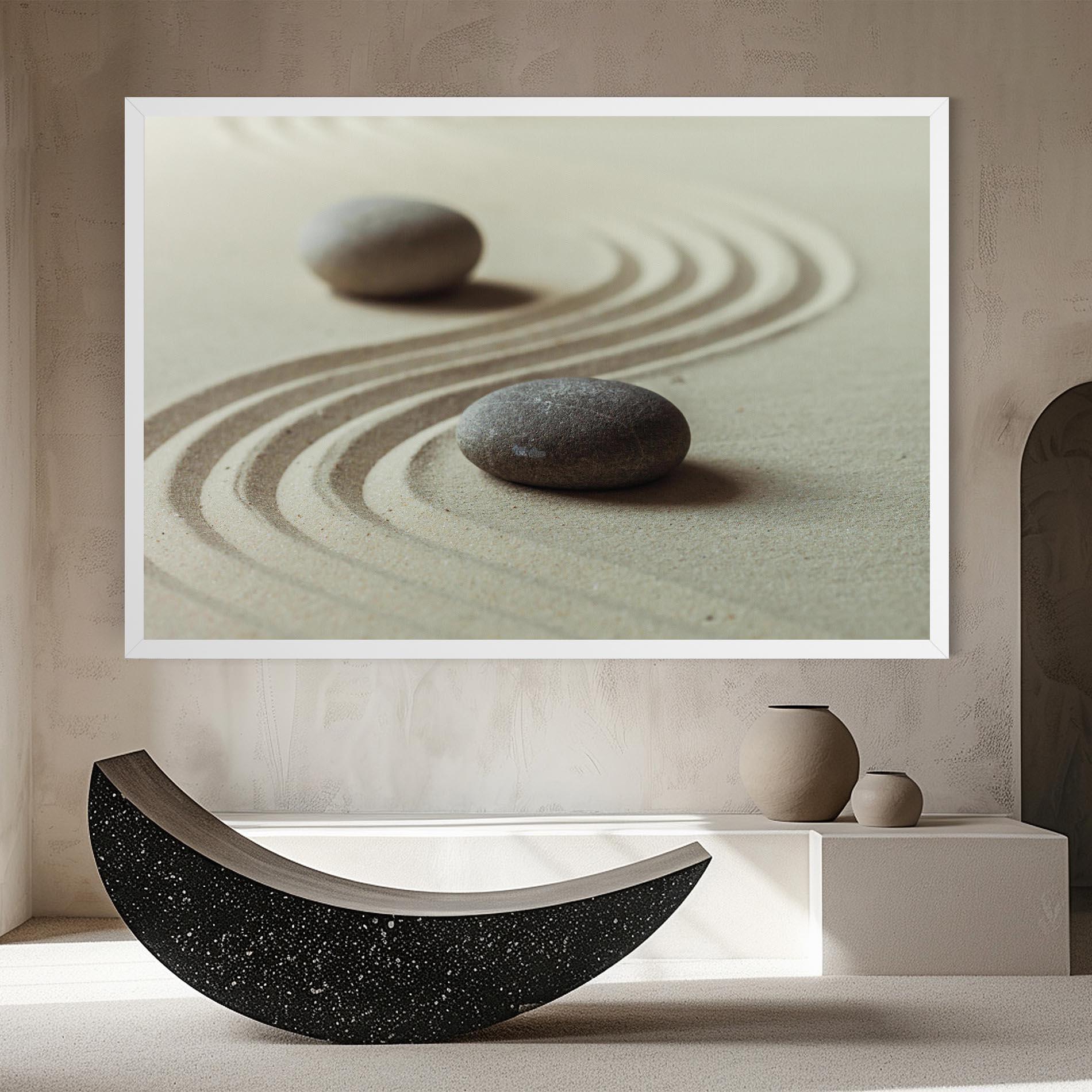 Leinwandbild Cream Sand Stones mockup 8