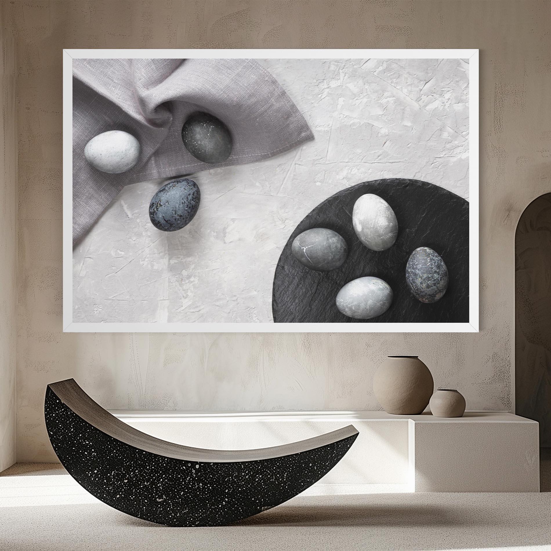Leinwandbild Eggs Stone mockup 8