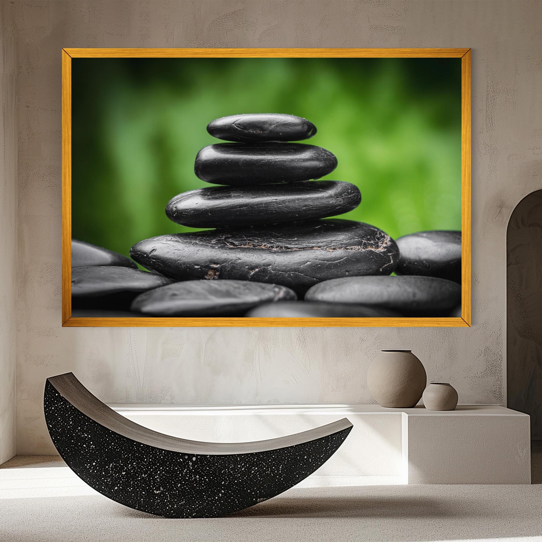 Leinwandbild Black Stone Meditation mockup 8