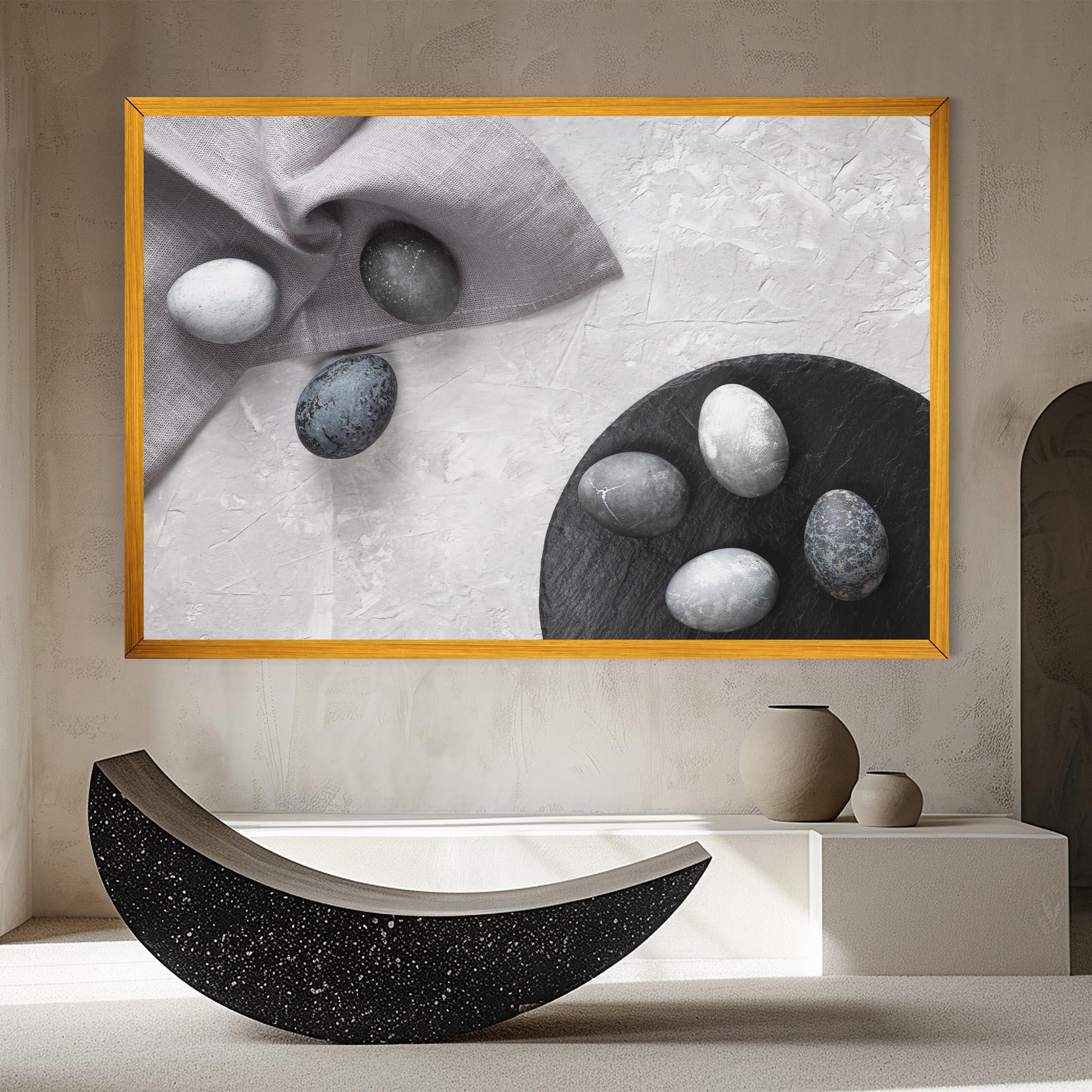 Leinwandbild Eggs Stone mockup 8
