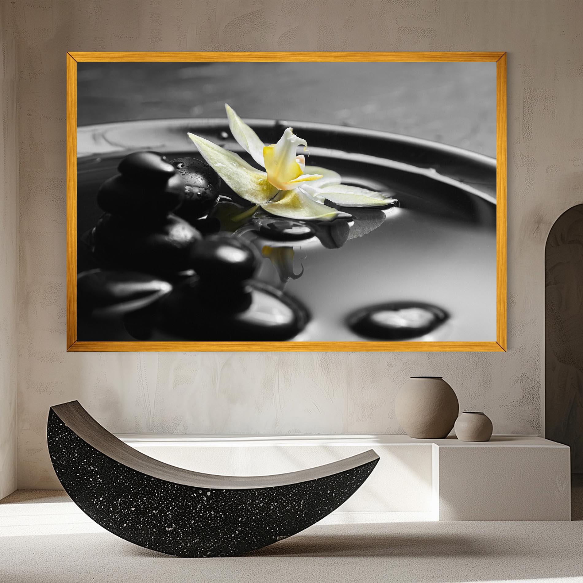 Leinwandbild Pebbles Yellow Flower mockup 8