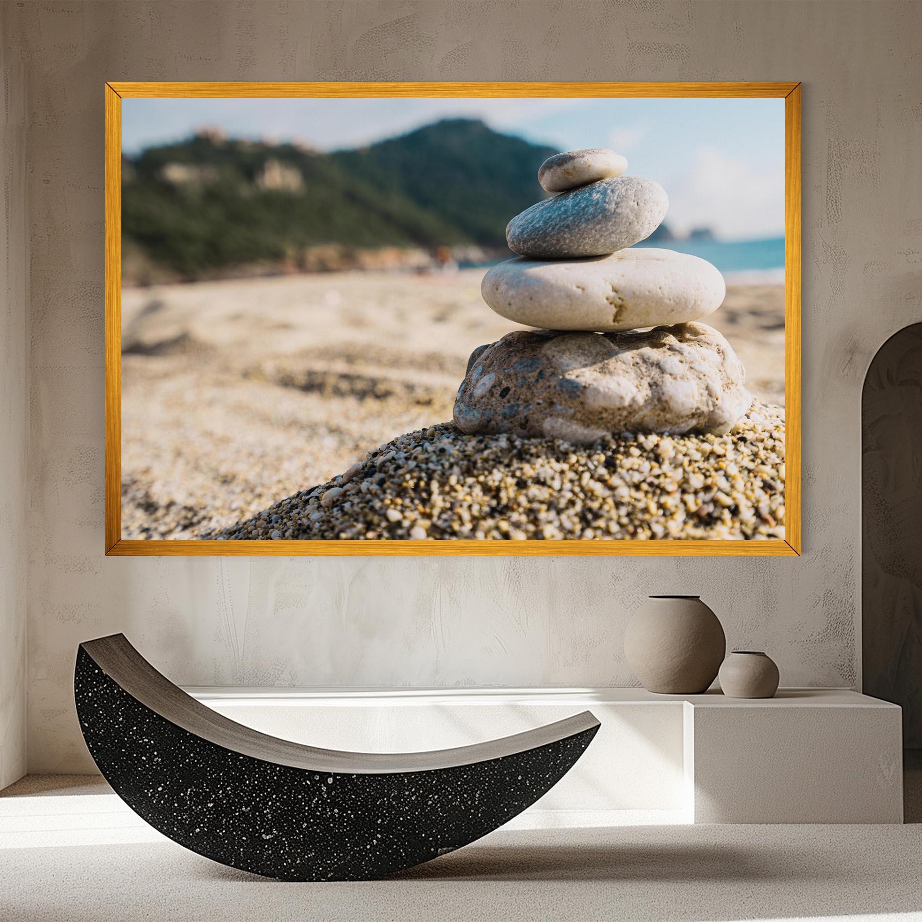 Leinwandbild Pyramid Stones Beach mockup 8