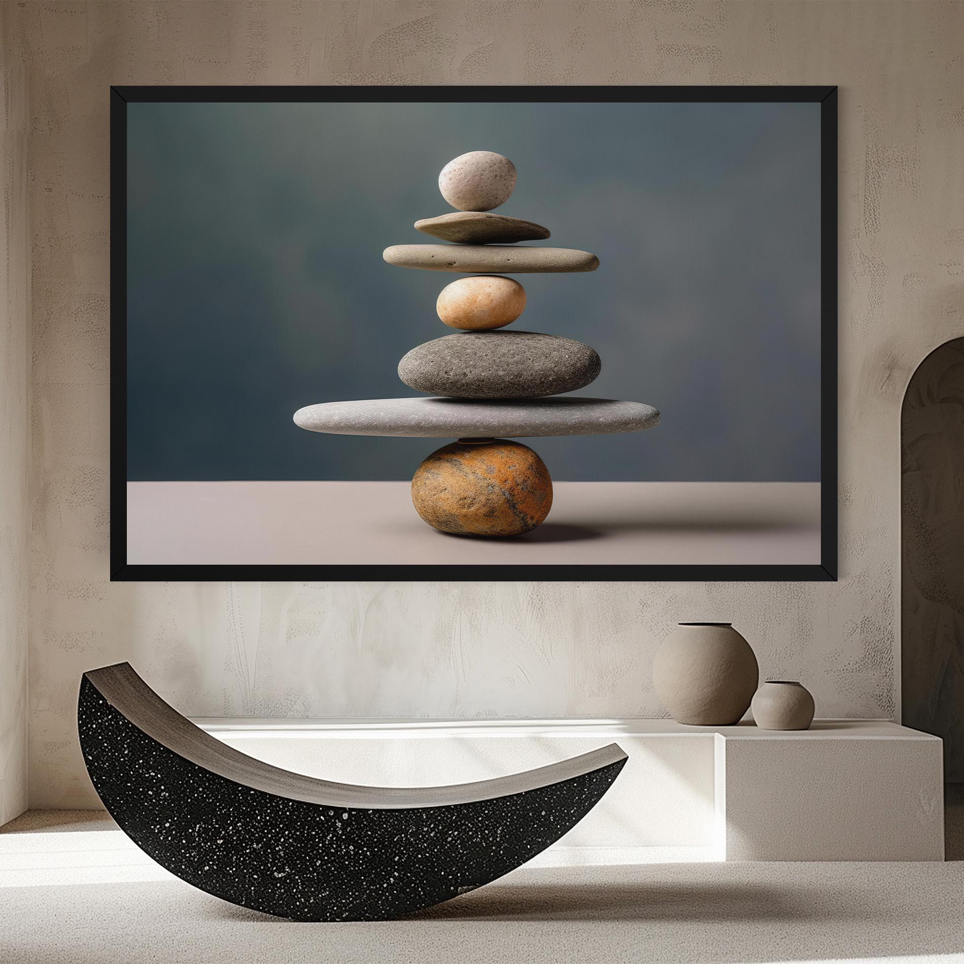 Leinwandbild Balance Pebbles Pyramid mockup 8
