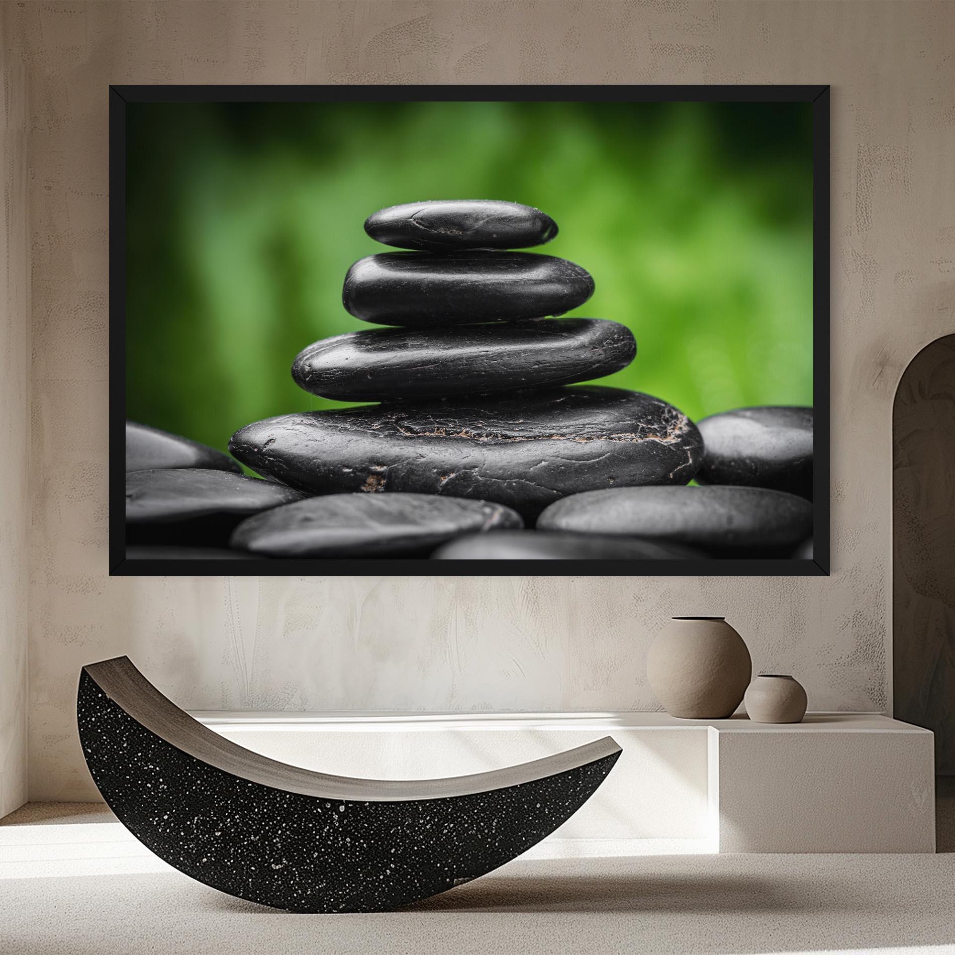 Leinwandbild Black Stone Meditation mockup 8