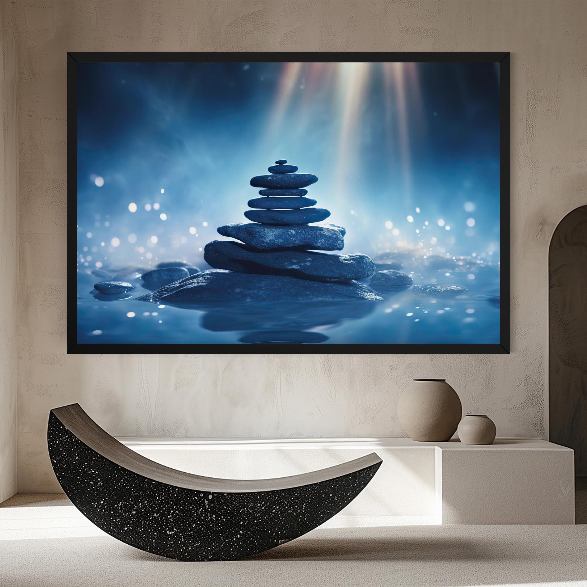 Leinwandbild Blue Light Stone mockup 8
