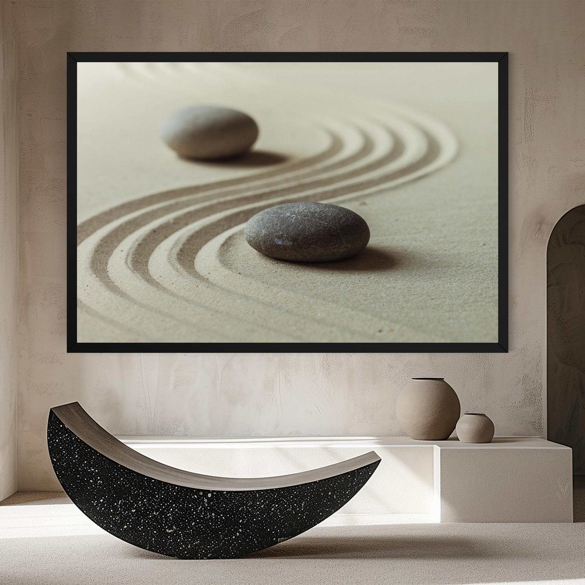 Leinwandbild Cream Sand Stones mockup 8