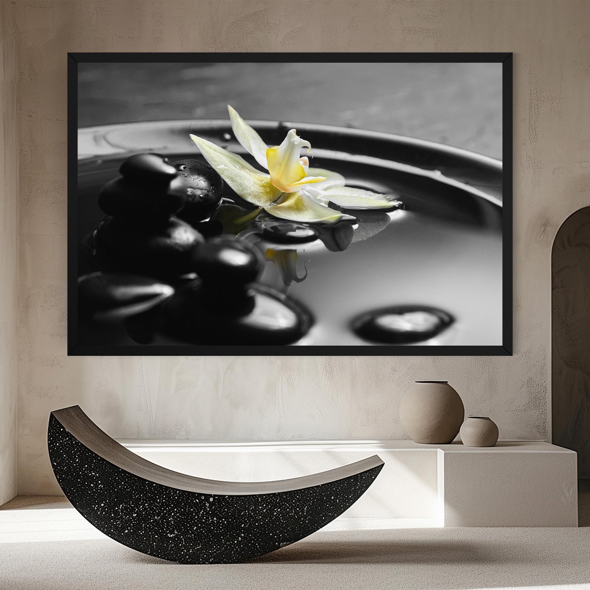 Leinwandbild Pebbles Yellow Flower mockup 8