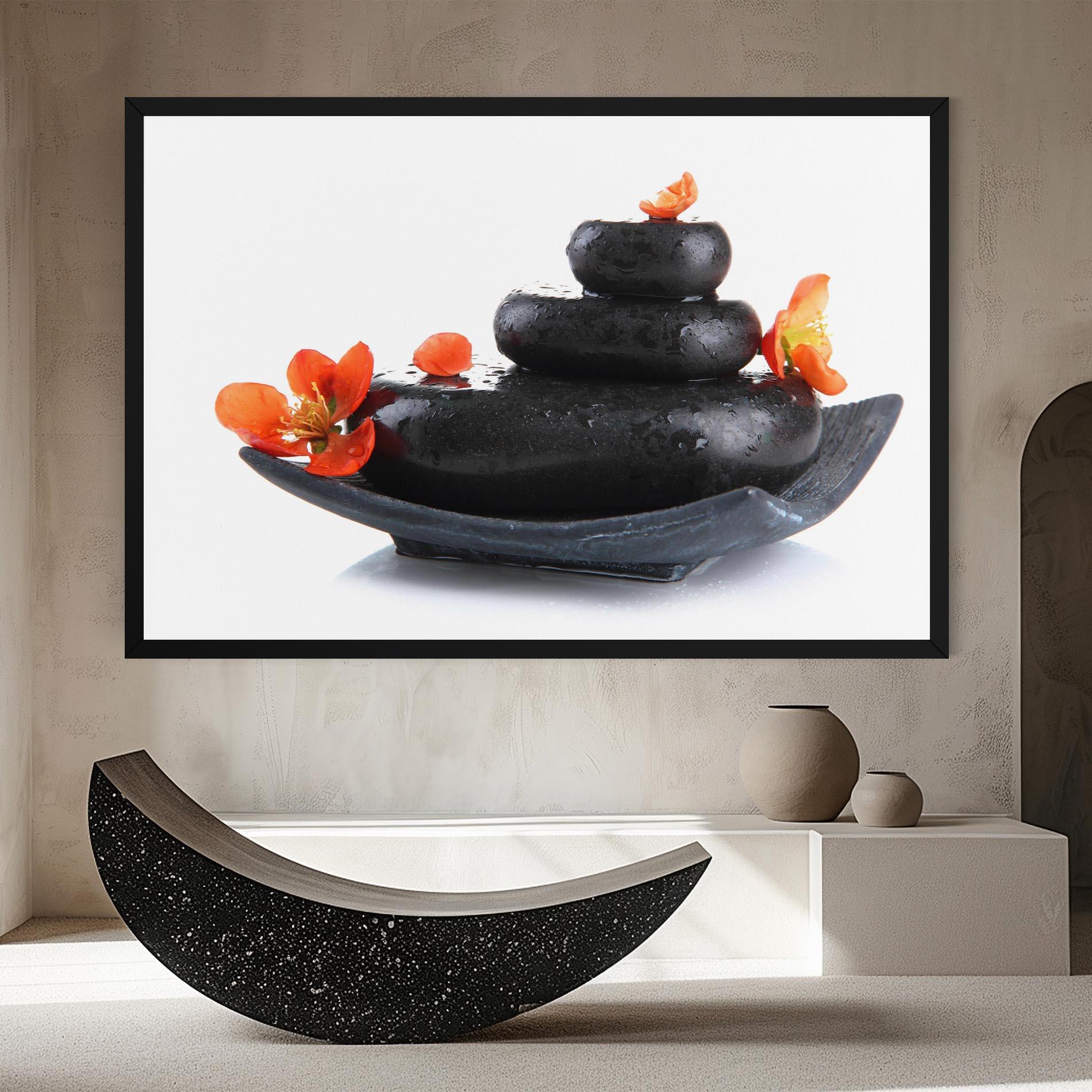 Leinwandbild Spa Stones Flowers mockup 8