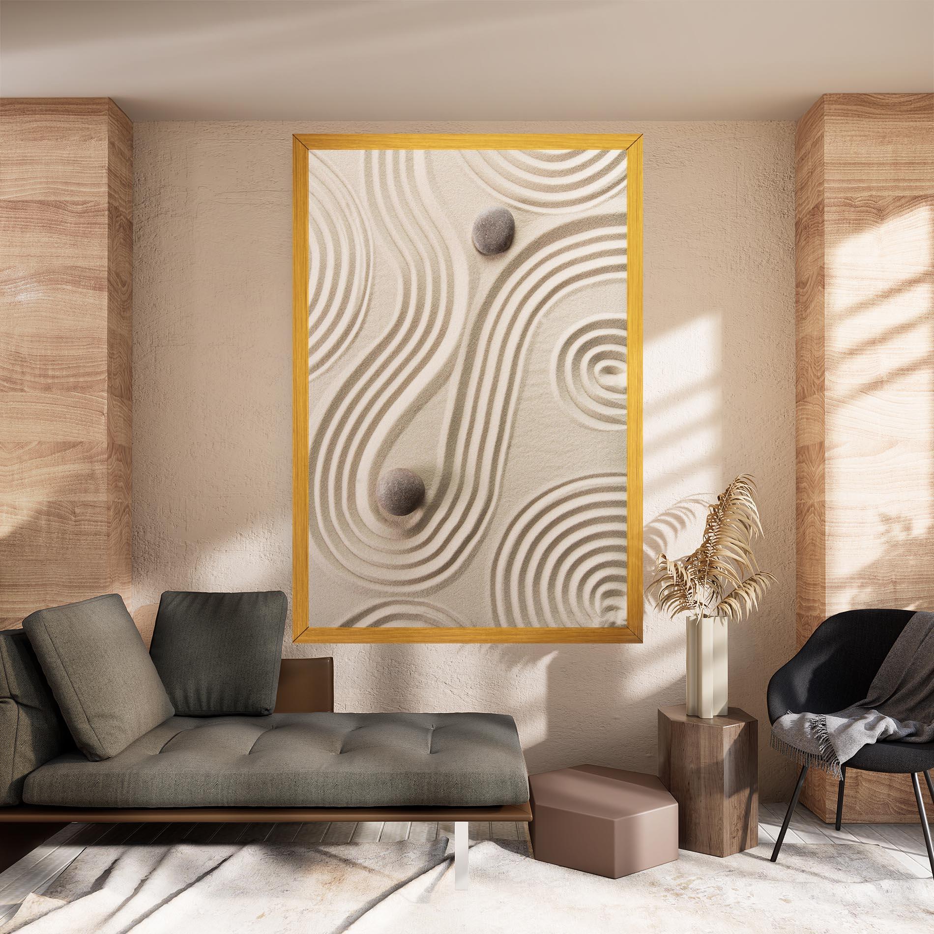 Leinwandbild Cream Zen Stones mockup 8