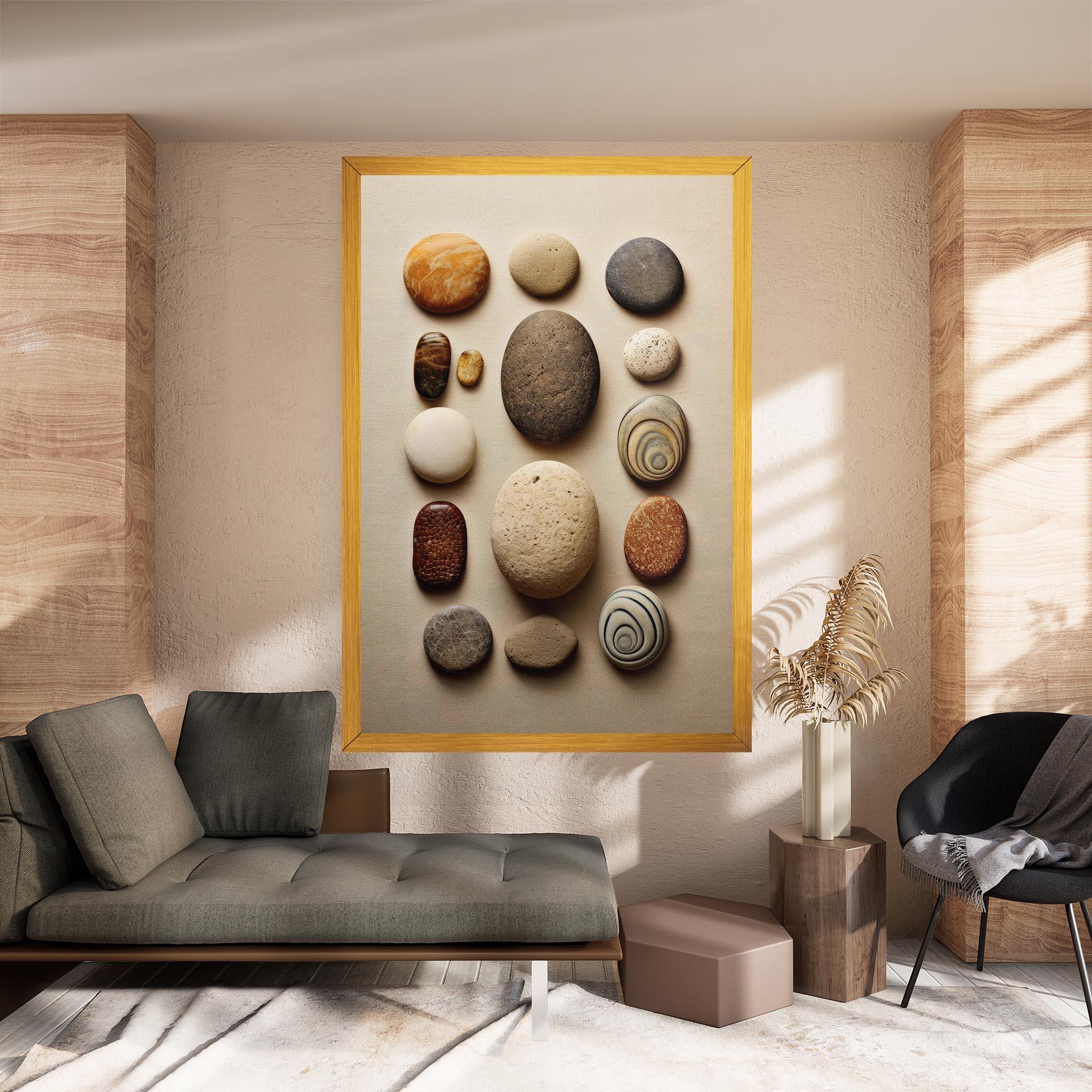 Leinwandbild Massage Stones Sand mockup 8