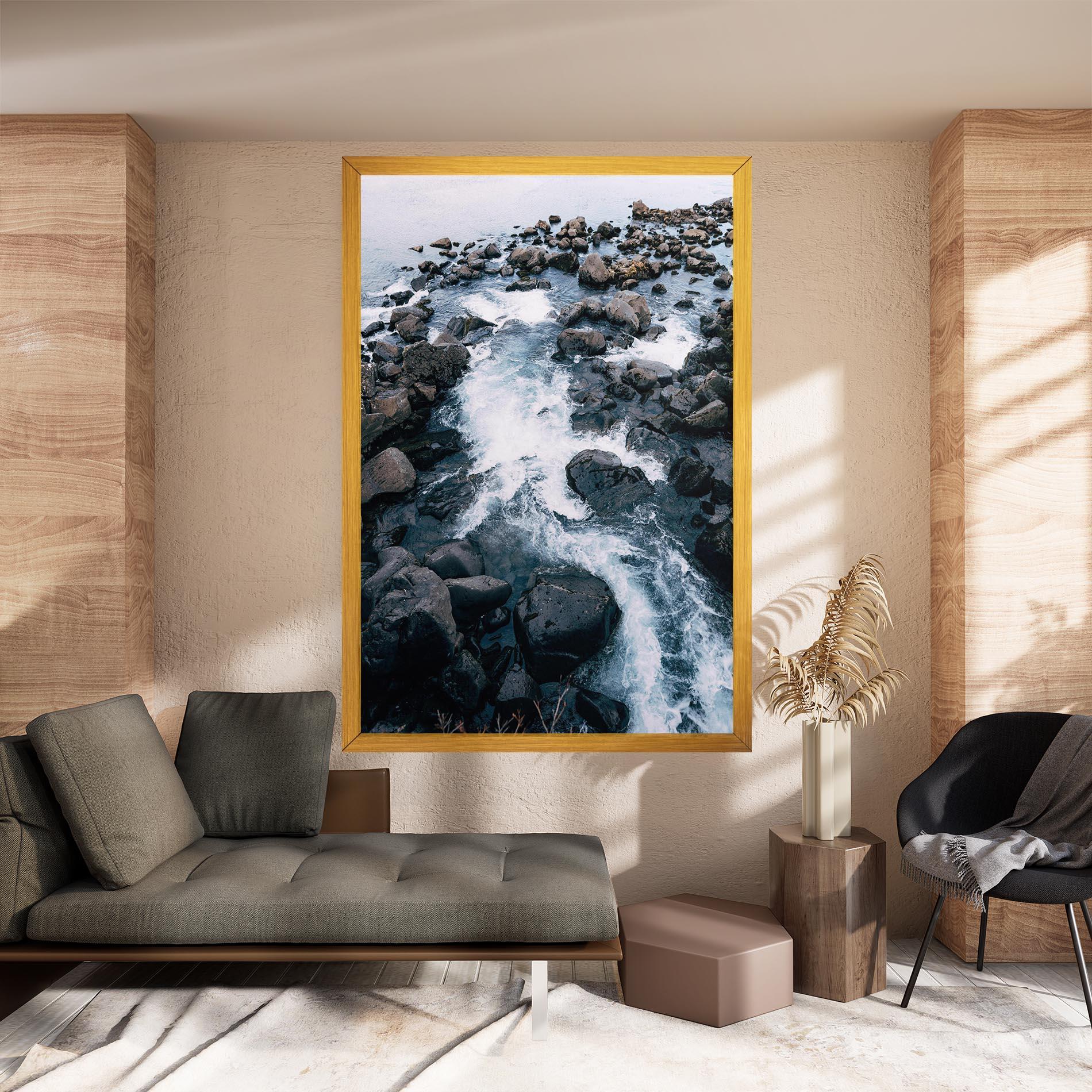 Leinwandbild Mountain River Rock mockup 8