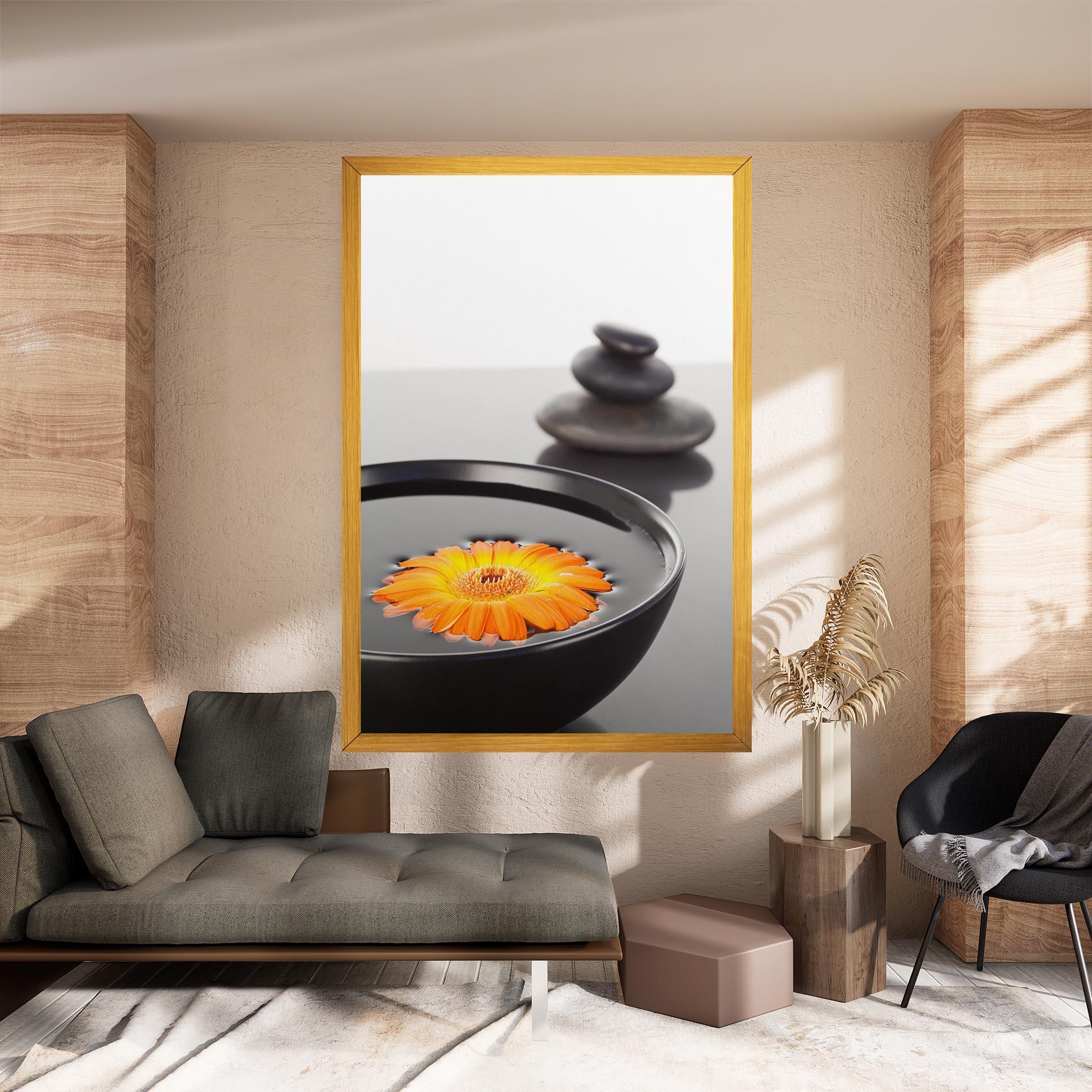 Leinwandbild Stone Orange Flower mockup 8