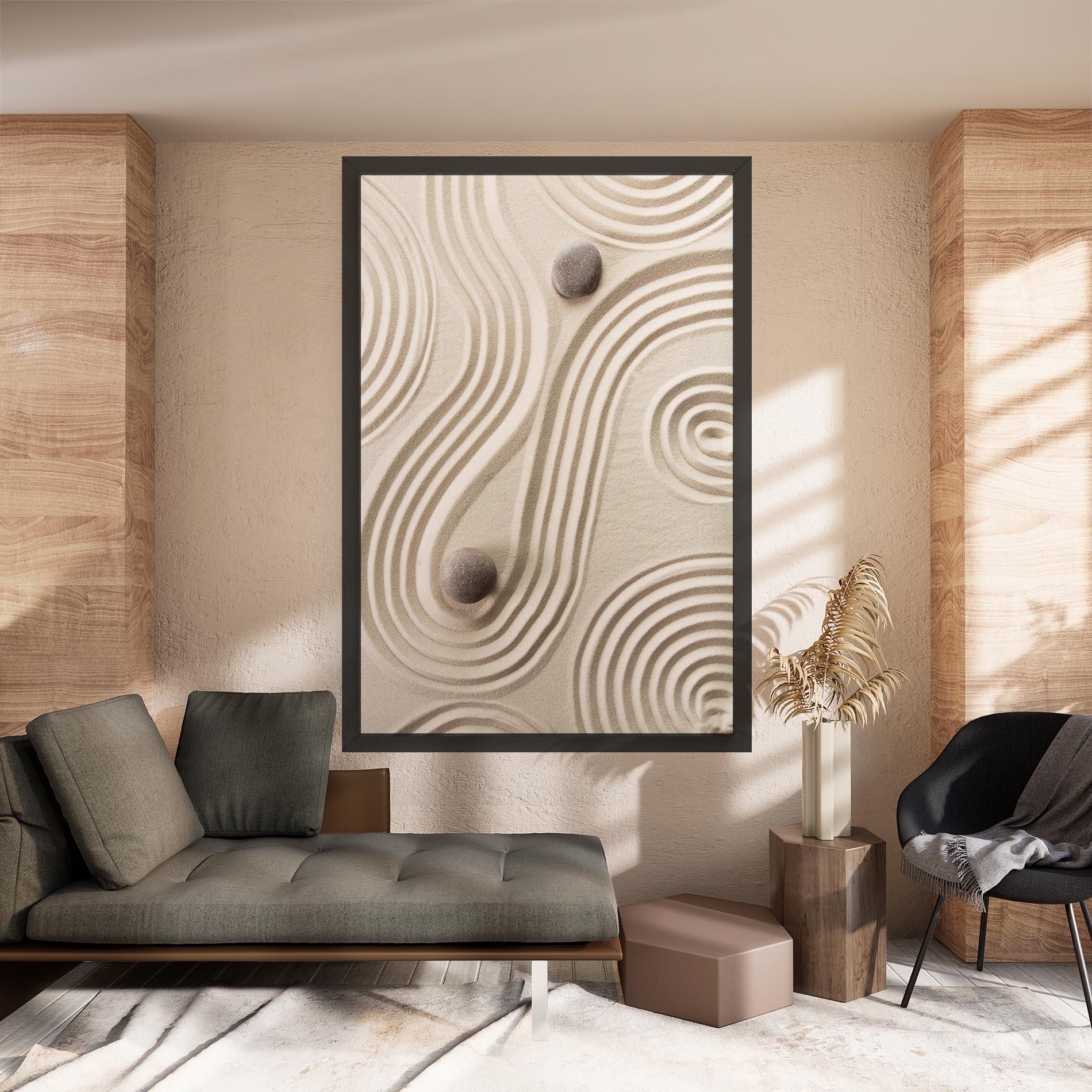 Leinwandbild Cream Zen Stones mockup 8
