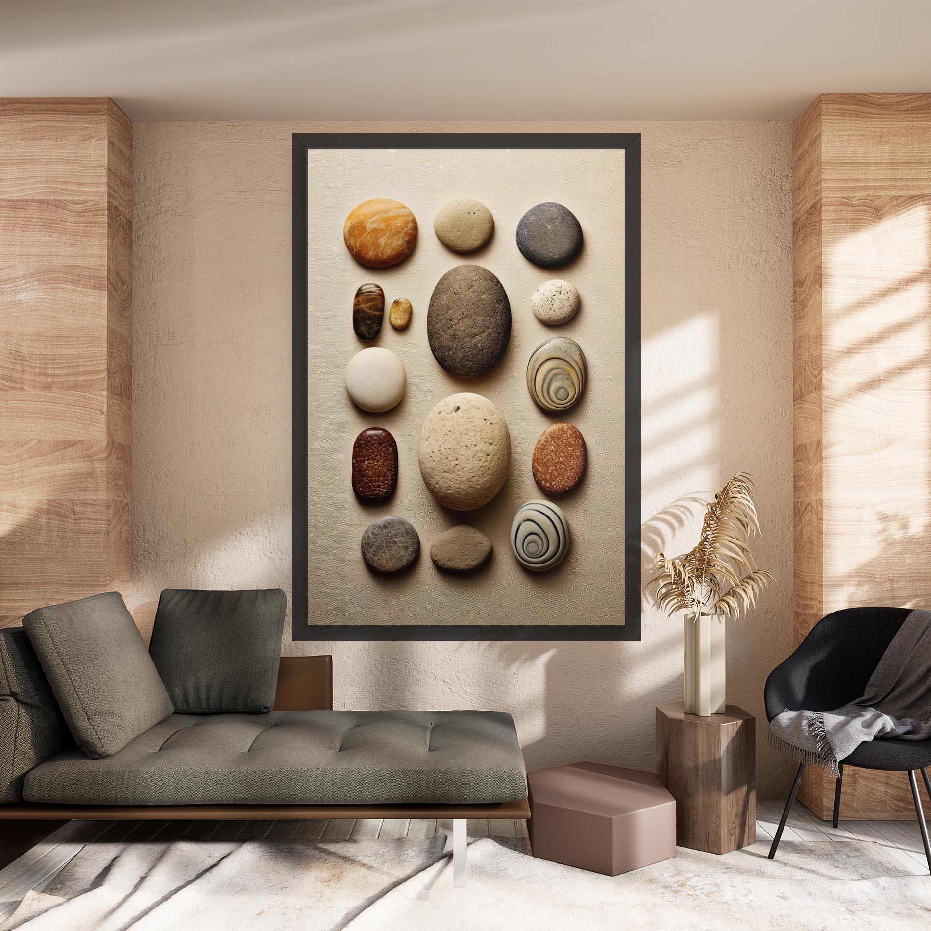 Leinwandbild Massage Stones Sand mockup 8