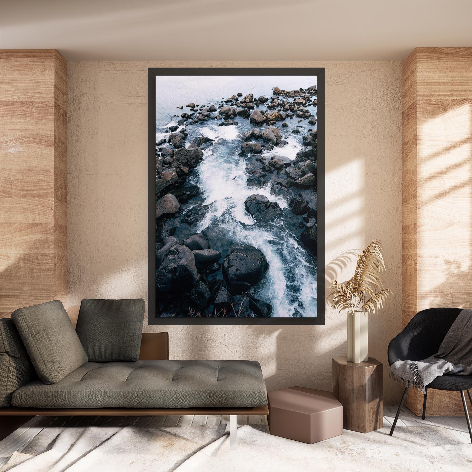Leinwandbild Mountain River Rock mockup 8