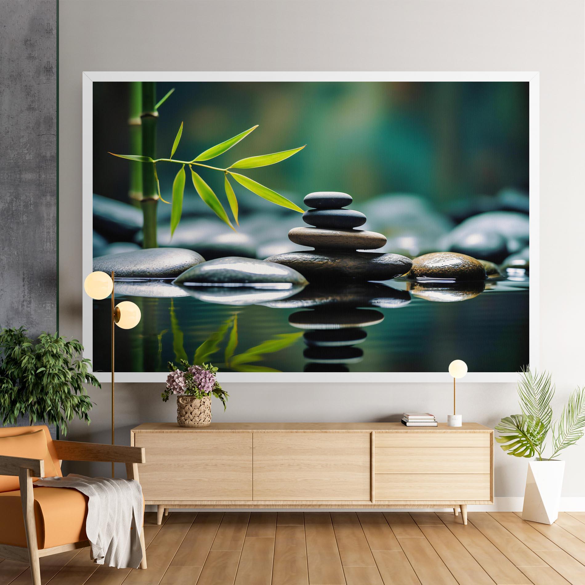 Leinwandbild Bamboo Stones mockup 9