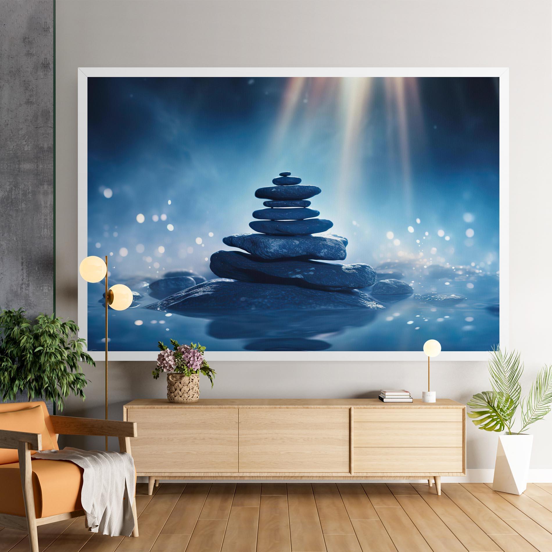 Leinwandbild Blue Light Stone mockup 9