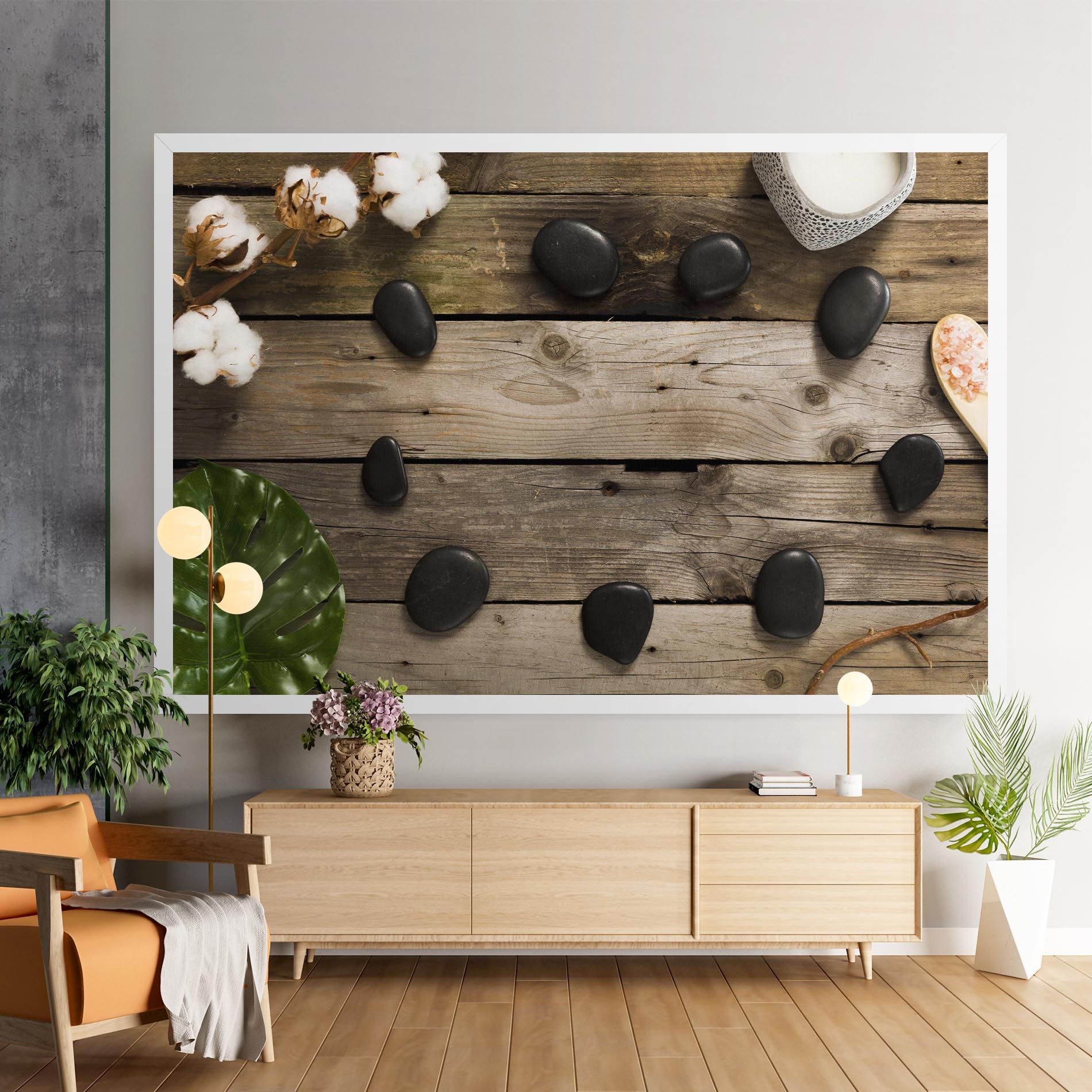 Cotton Flowers Stones mockup 9