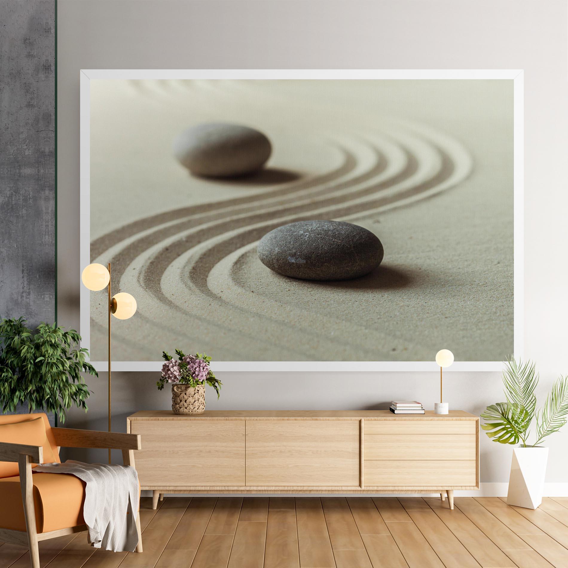 Leinwandbild Cream Sand Stones mockup 9