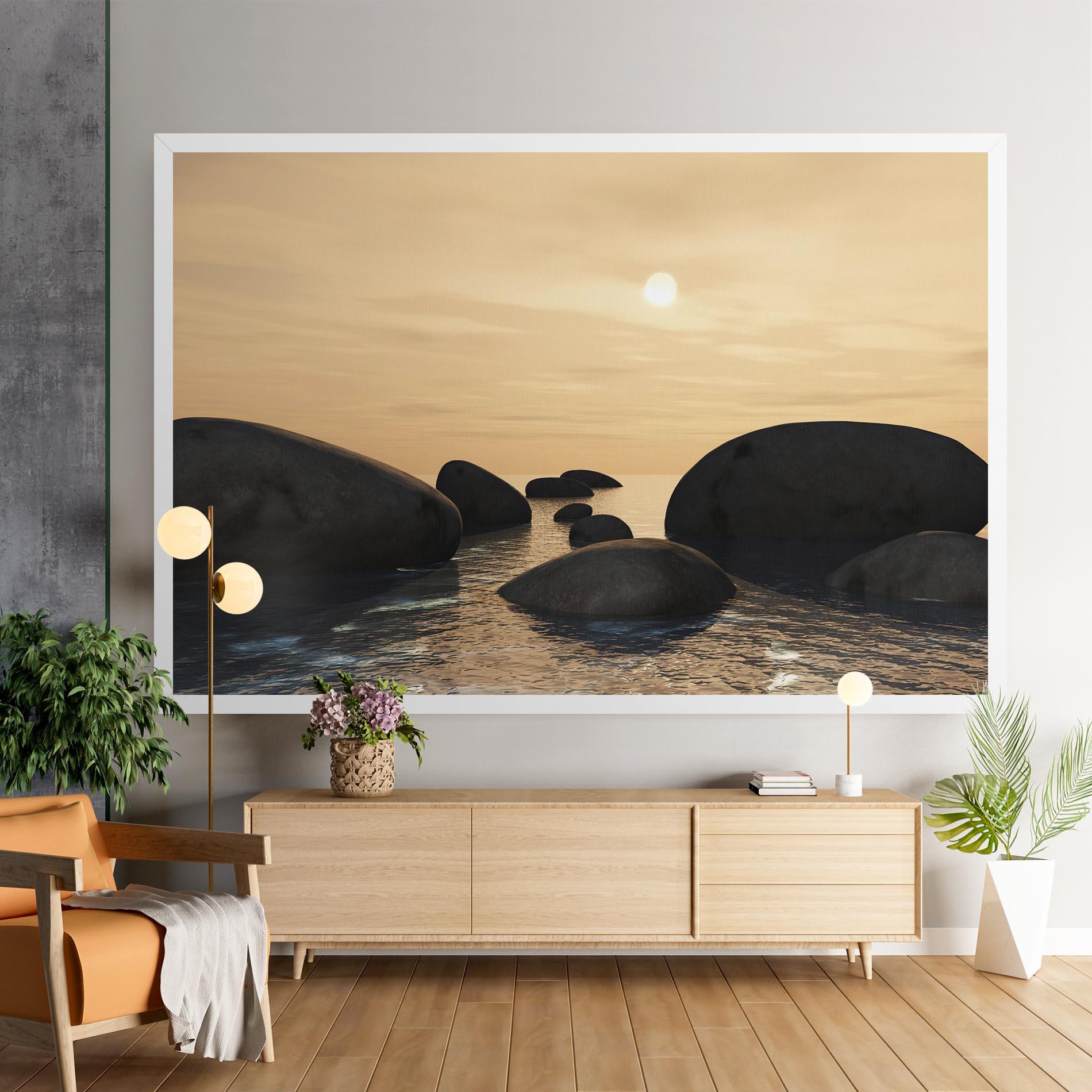 Leinwandbild Peace Rock mockup 9